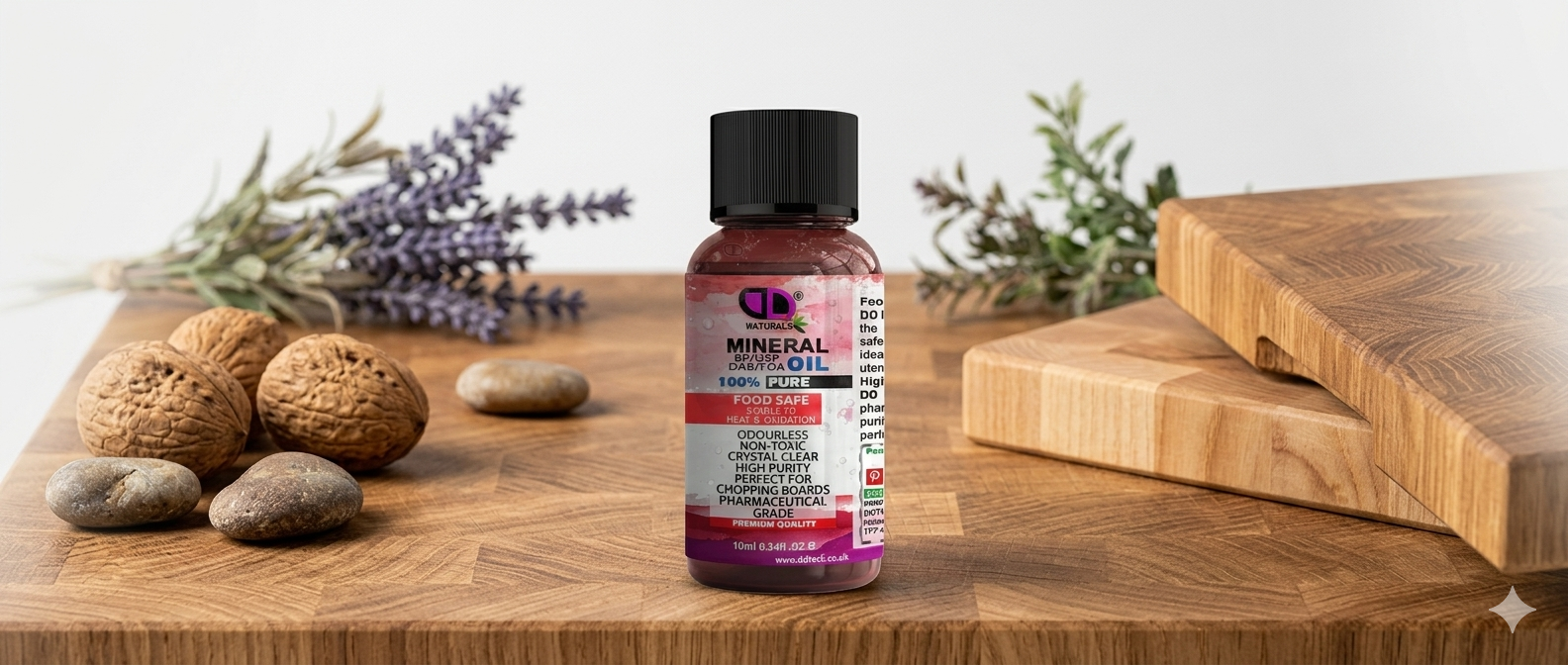 Mineral Oil BP/USP Food Safe, Multi-Purpose Mineral Oil for Chopping Board, Wood, Leather, Skin, Hair &amp; Household Care in the UK