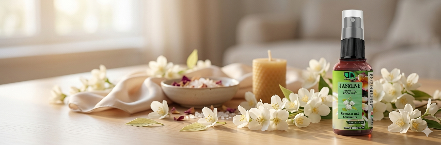 Jasmine Aromatic Room Mist – Romance &amp; Sensuality Fragrance Spray | Refreshing Air Freshener in the UK