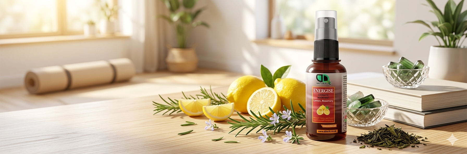 Energise Aromatic Room Mist – Lemon &amp; Rosemary for Mental Clarity in the UK