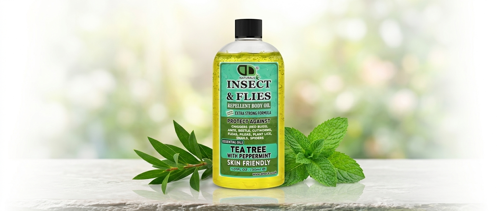 Natural Insect Repellent Spray with Tea Tree &amp; Peppermint Essential Oils  Non-Toxic Mosquito, Fly, Tick &amp; Flea Protection in the UK