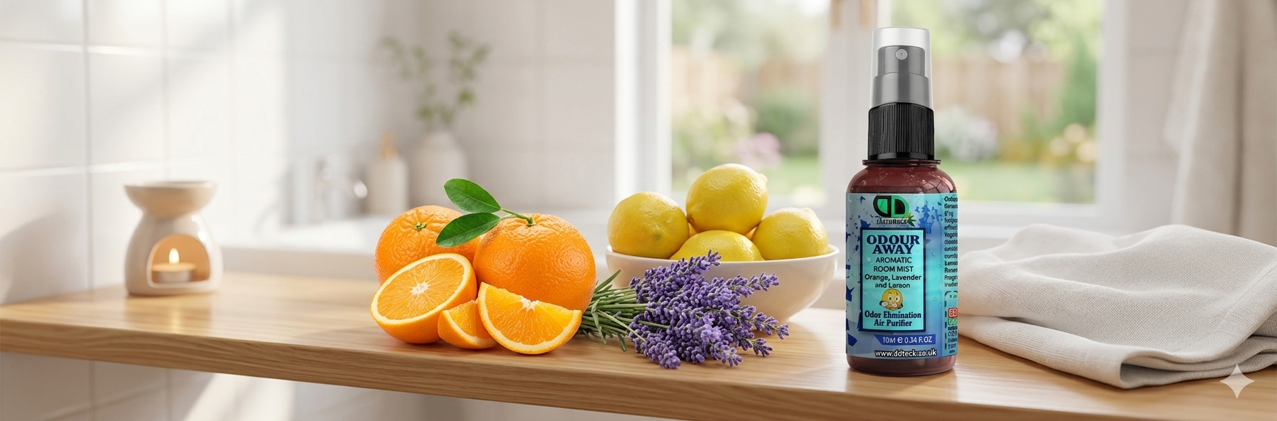 Odour Away Aromatic Room Mist – Orange, Lavender and Lemon Air Purifier for a Fresh Home in the UK
