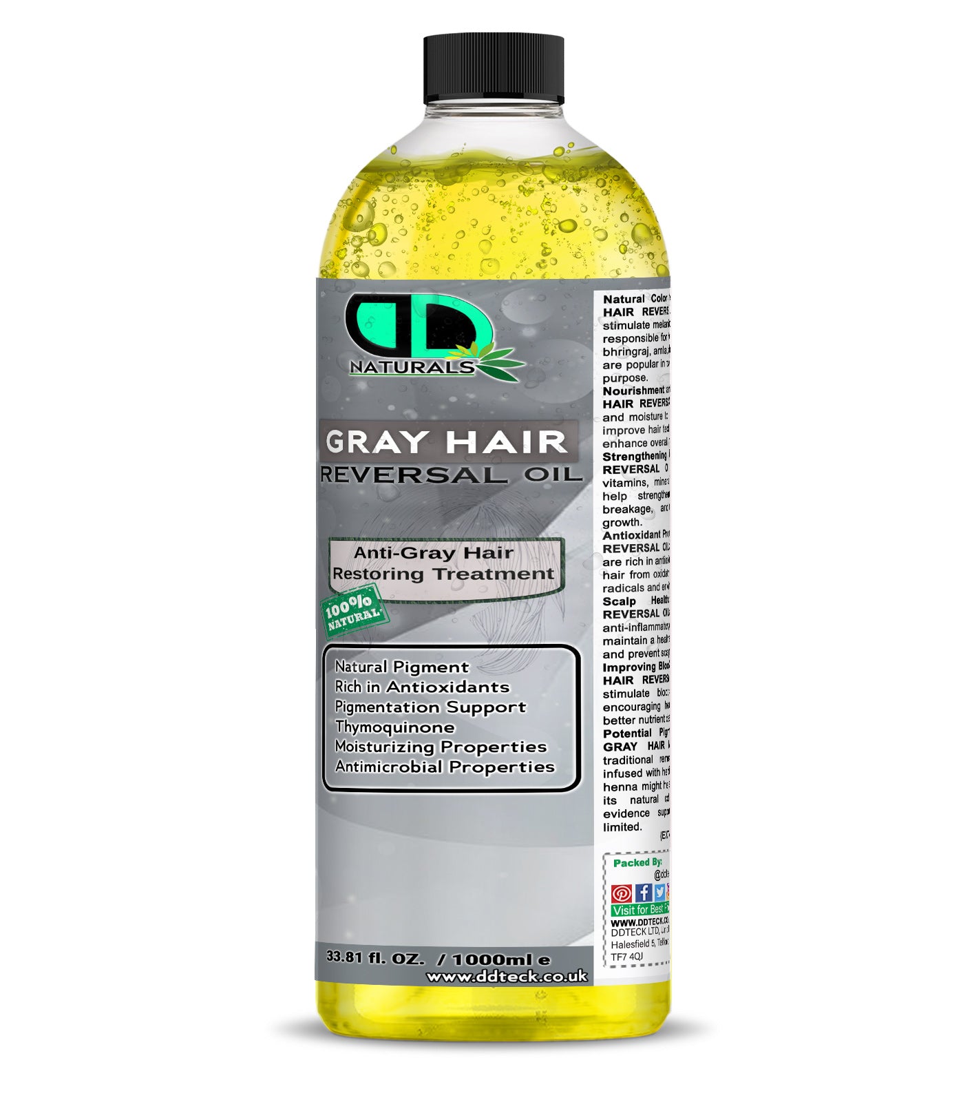 Grey Hair Reversal Oil – Natural Anti Grey Hair Treatment with Thymoquinone & Antioxidants