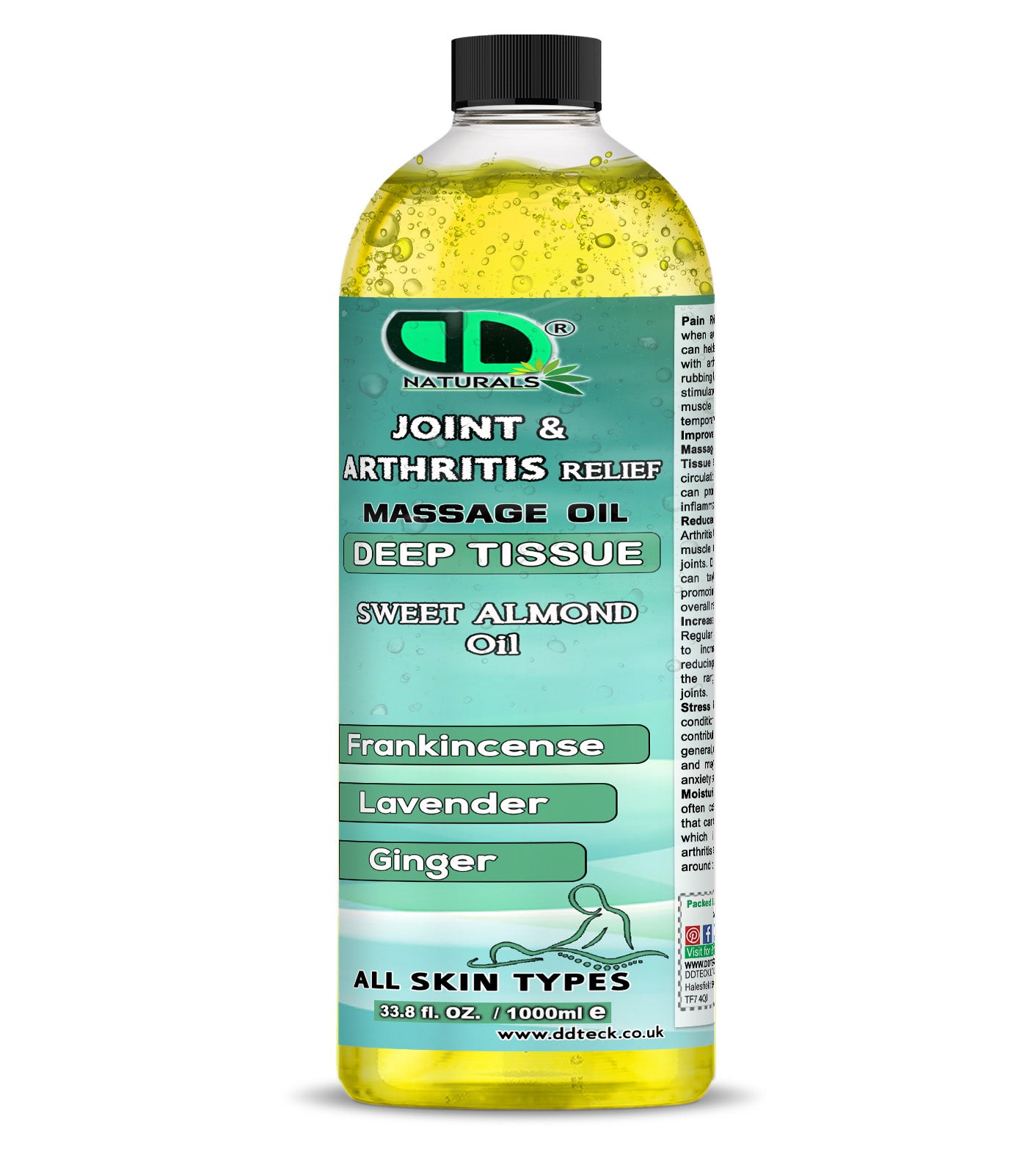 Joint & Arthritis Relief Deep Tissue Massage Oil with Frankincense, Lavender, & Ginger