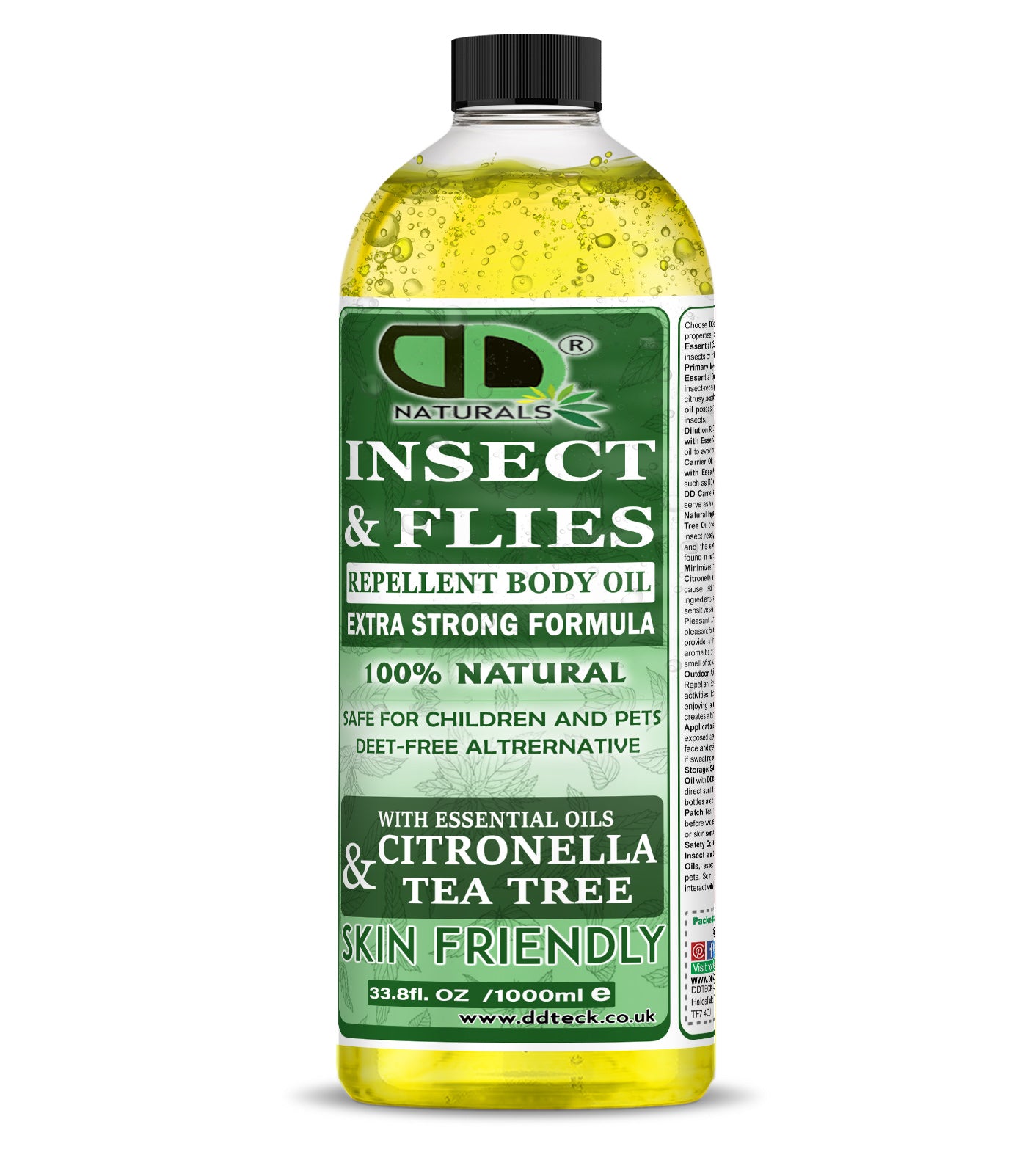 Insect Repellent Body Oil with Citronella & Tea Tree Essential Oils | Natural Protection for Skin & Outdoor Use