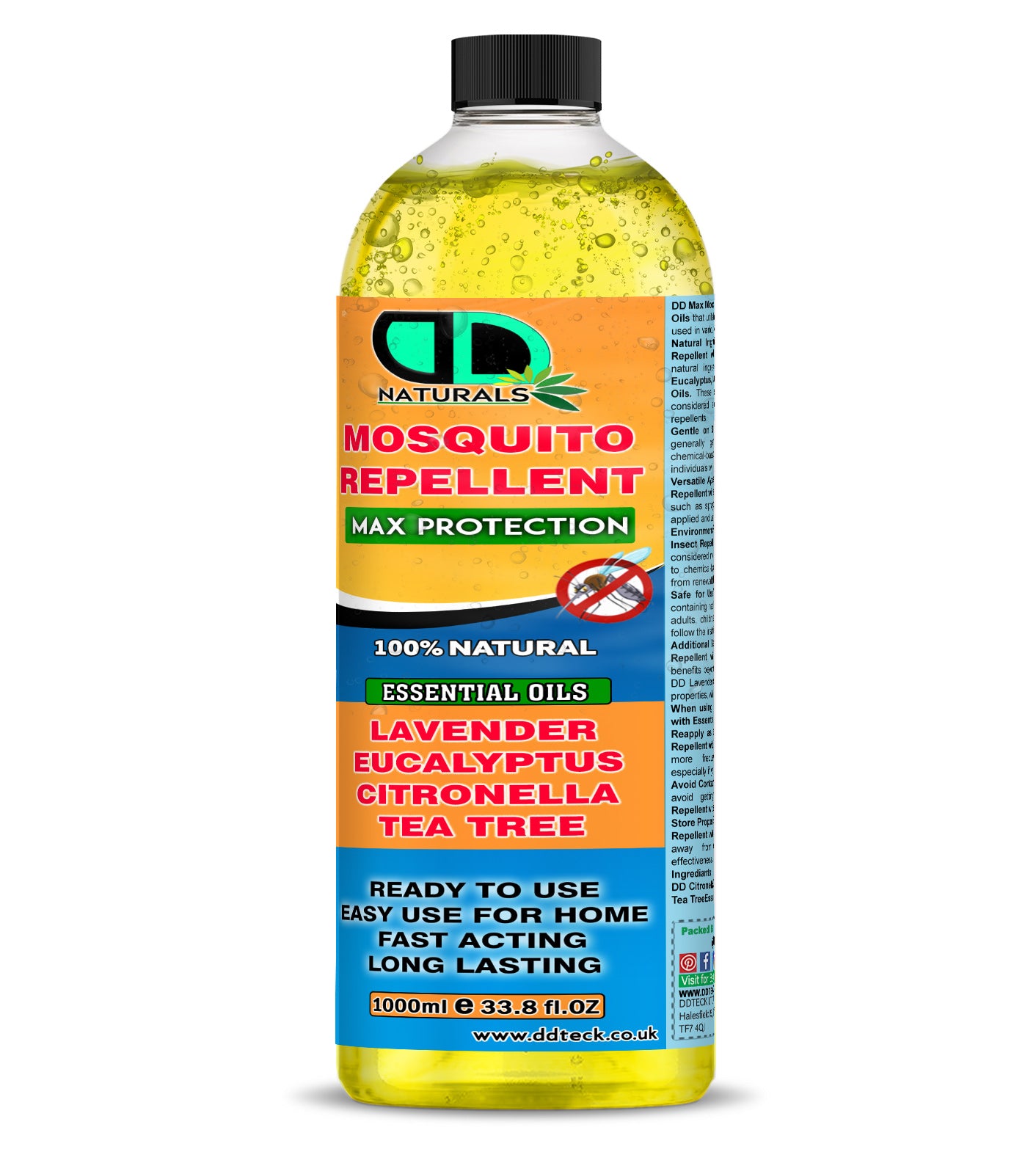 Mosquito Repellent Diffuser Oil | Natural Essential Oil Blend with Lavender, Eucalyptus, Citronella & Tea Tree