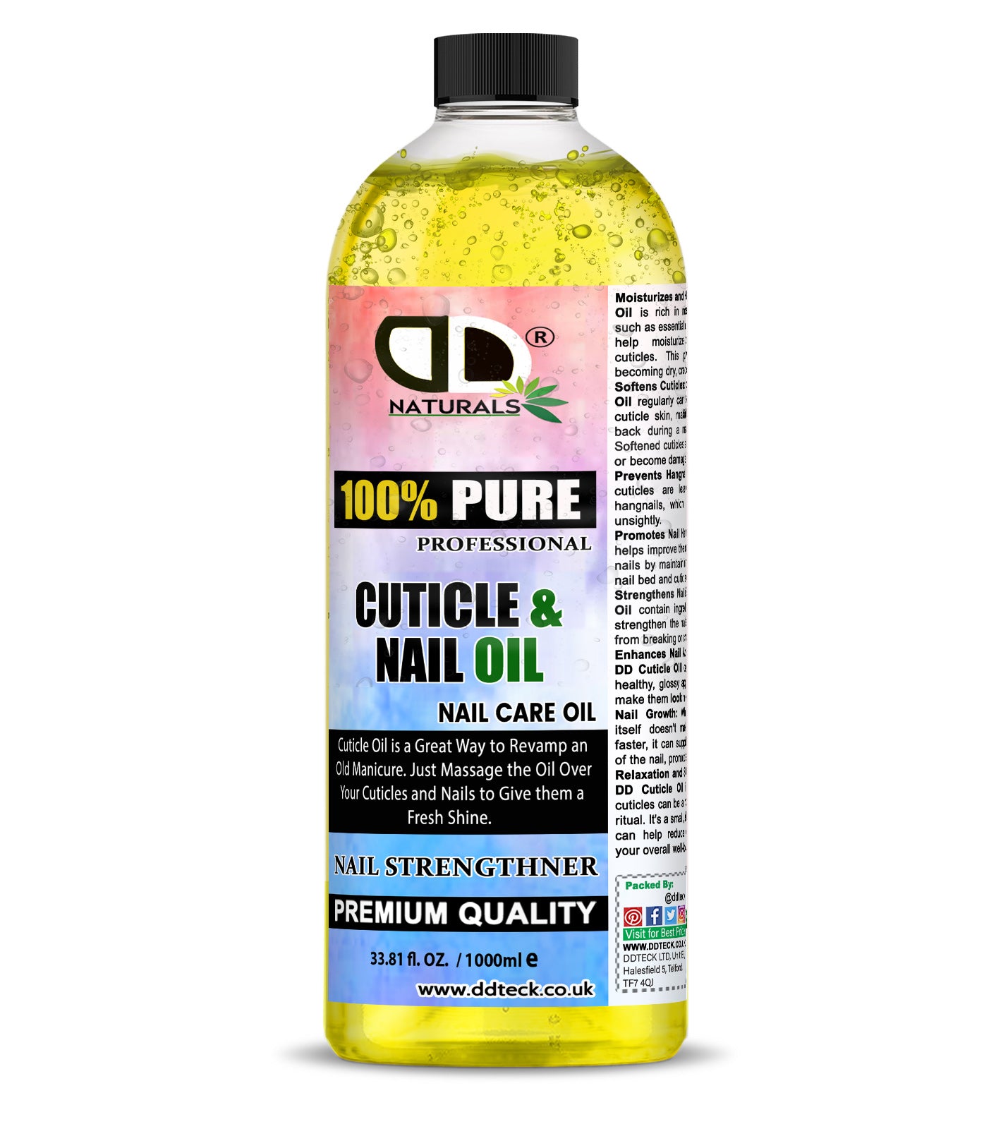 100% Pure Professional Cuticle & Nail Oil – Premium Nail Strengthened