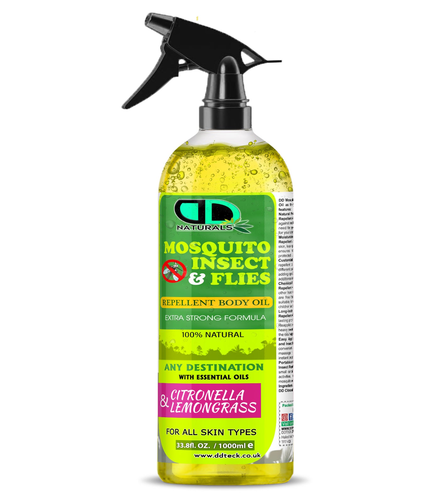 Insect Repellent with Lemongrass & Citronella | Natural, Skin-Friendly Protection from Mosquitoes & Biting Insects