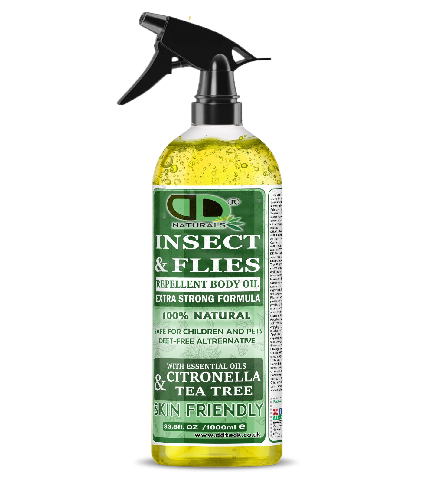 Insect Repellent Body Oil with Citronella & Tea Tree Essential Oils | Natural Protection for Skin & Outdoor Use