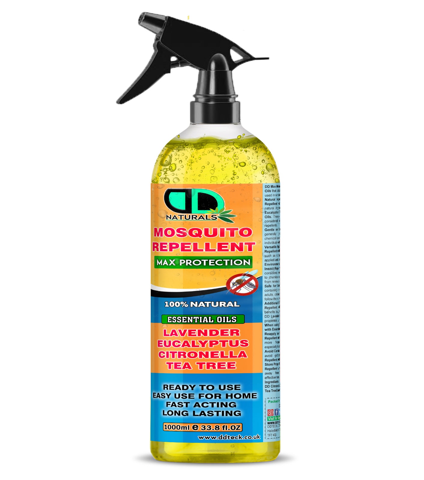 Mosquito Repellent Diffuser Oil | Natural Essential Oil Blend with Lavender, Eucalyptus, Citronella & Tea Tree