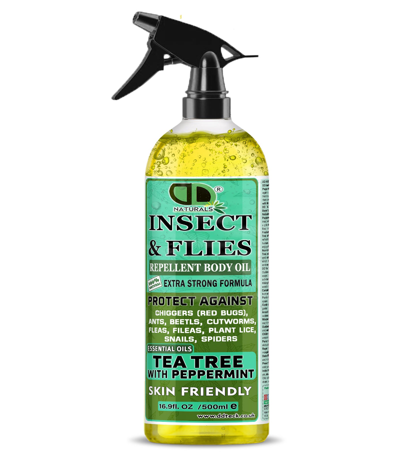 Natural Insect Repellent Spray with Tea Tree & Peppermint Essential Oils | Non-Toxic Mosquito, Fly, Tick & Flea Protection