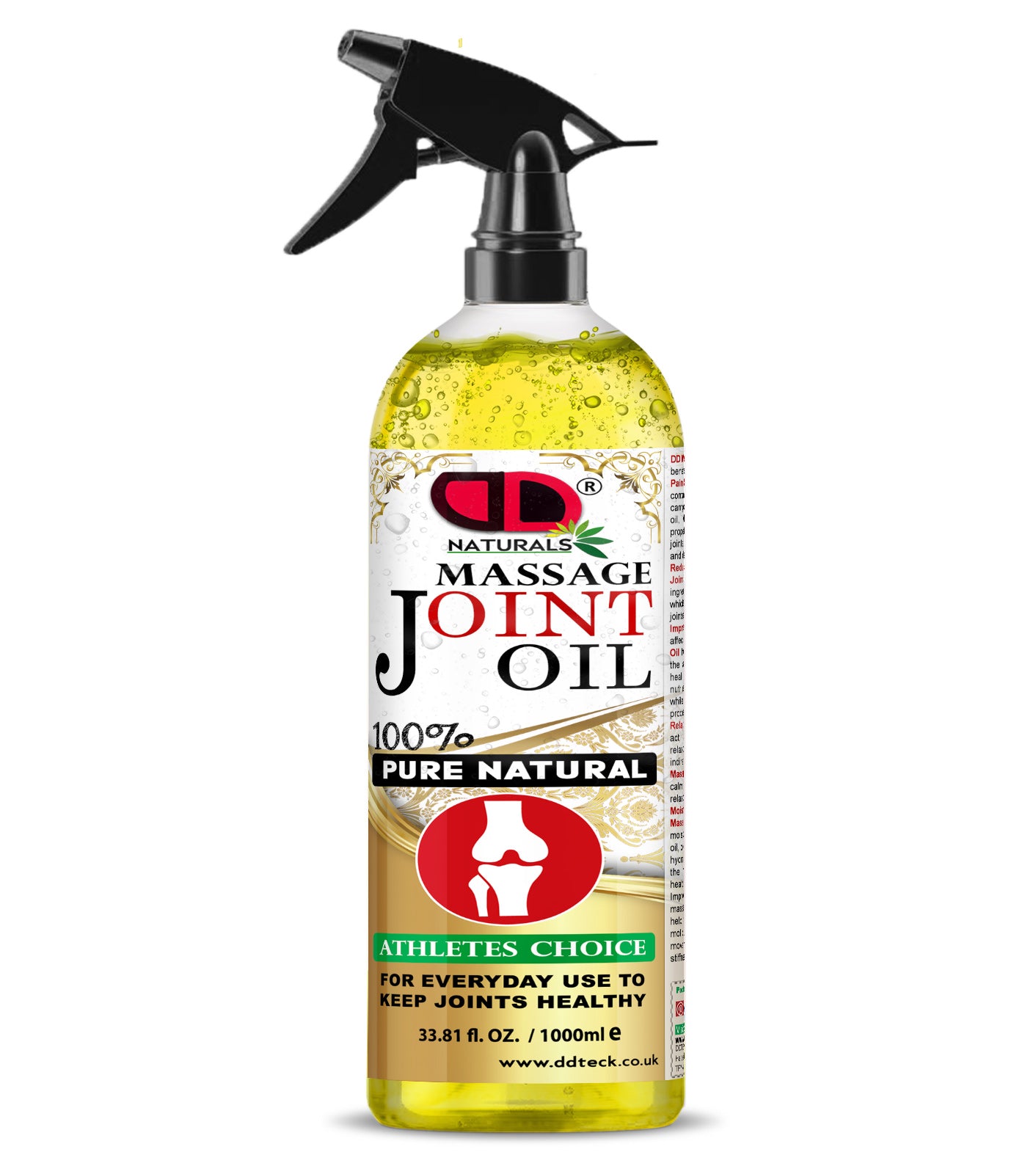 100% Pure Natural Joint Massage Oil - Athletes Choice for Healthy Joints