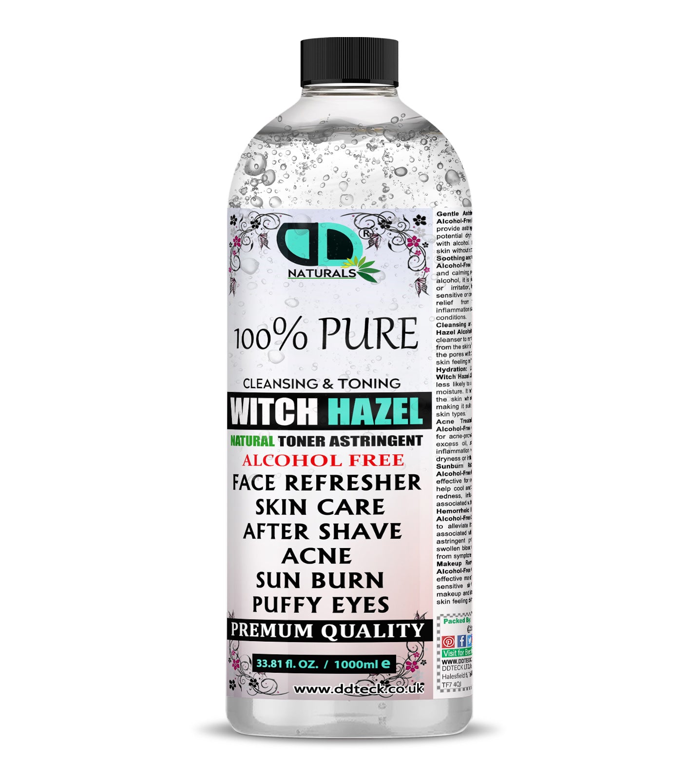 Witch Hazel Alcohol-Free Toner | Gentle, Natural Skin Toning for Sensitive & Acne-Prone Skin