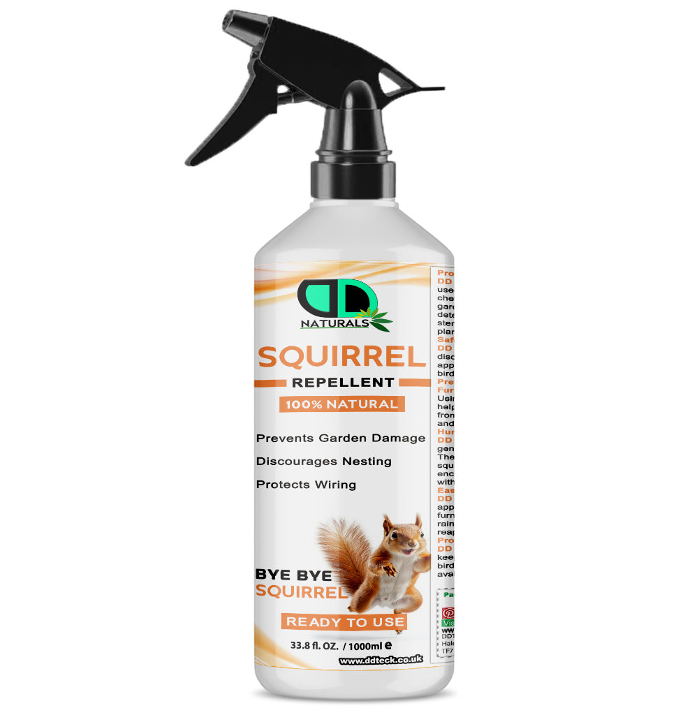 Natural Squirrel Repellent Spray – Non-Toxic, Humane & Long-Lasting Indoor and Outdoor Pest Control