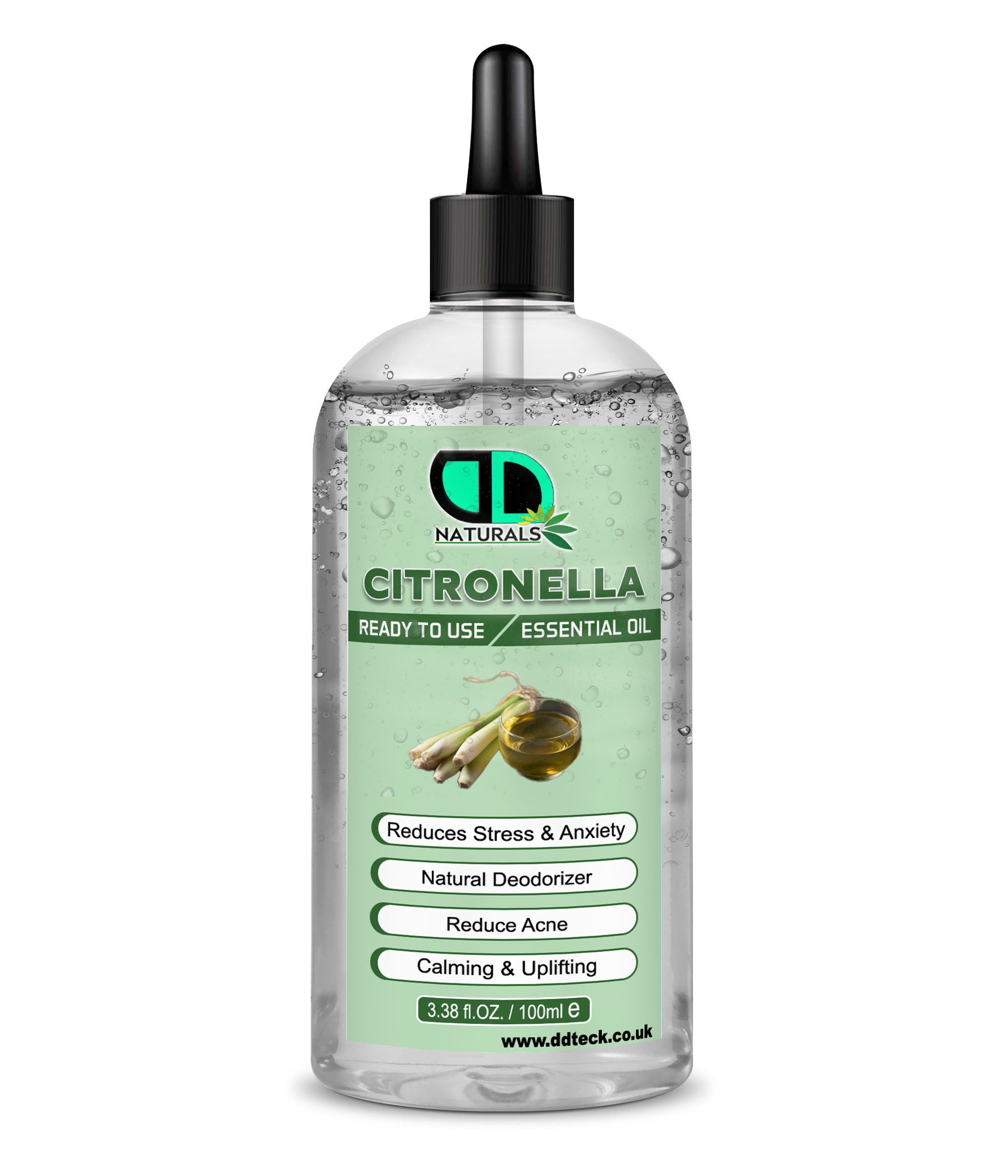 100% Pure Citronella Essential Oil – Natural Deodorizer & Stress Relief