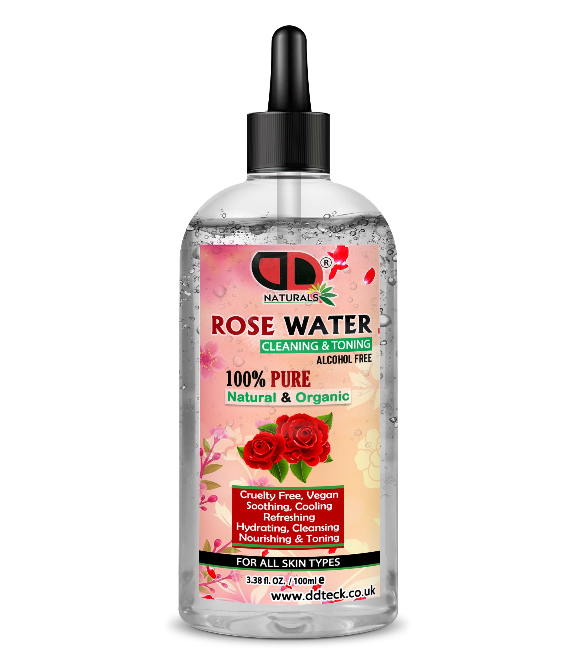 Rose Water Facial Toner Spray | 100% Pure Bulgarian Rose Hydrolat for Hydrated, Glowing Skin