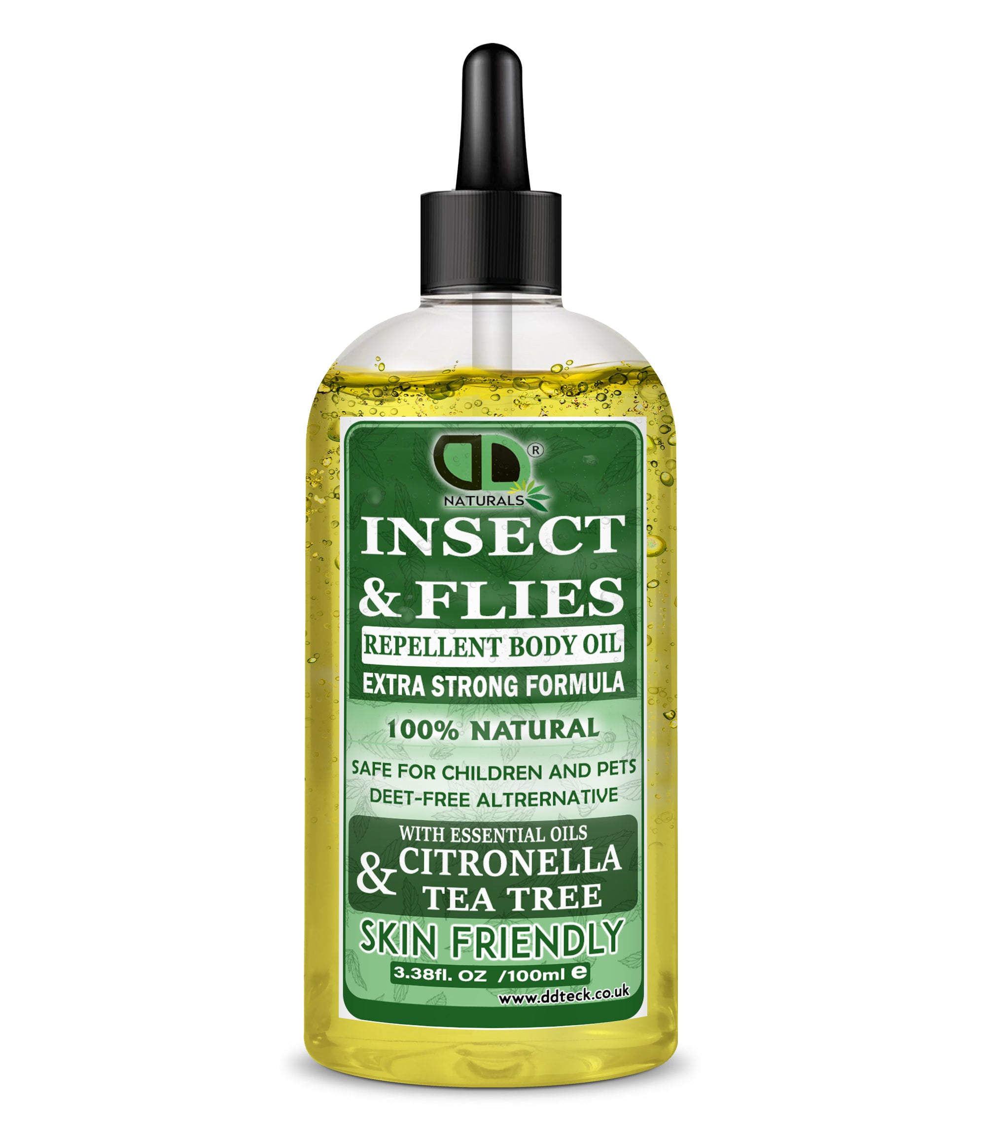 Insect Repellent Body Oil with Citronella & Tea Tree Essential Oils | Natural Protection for Skin & Outdoor Use