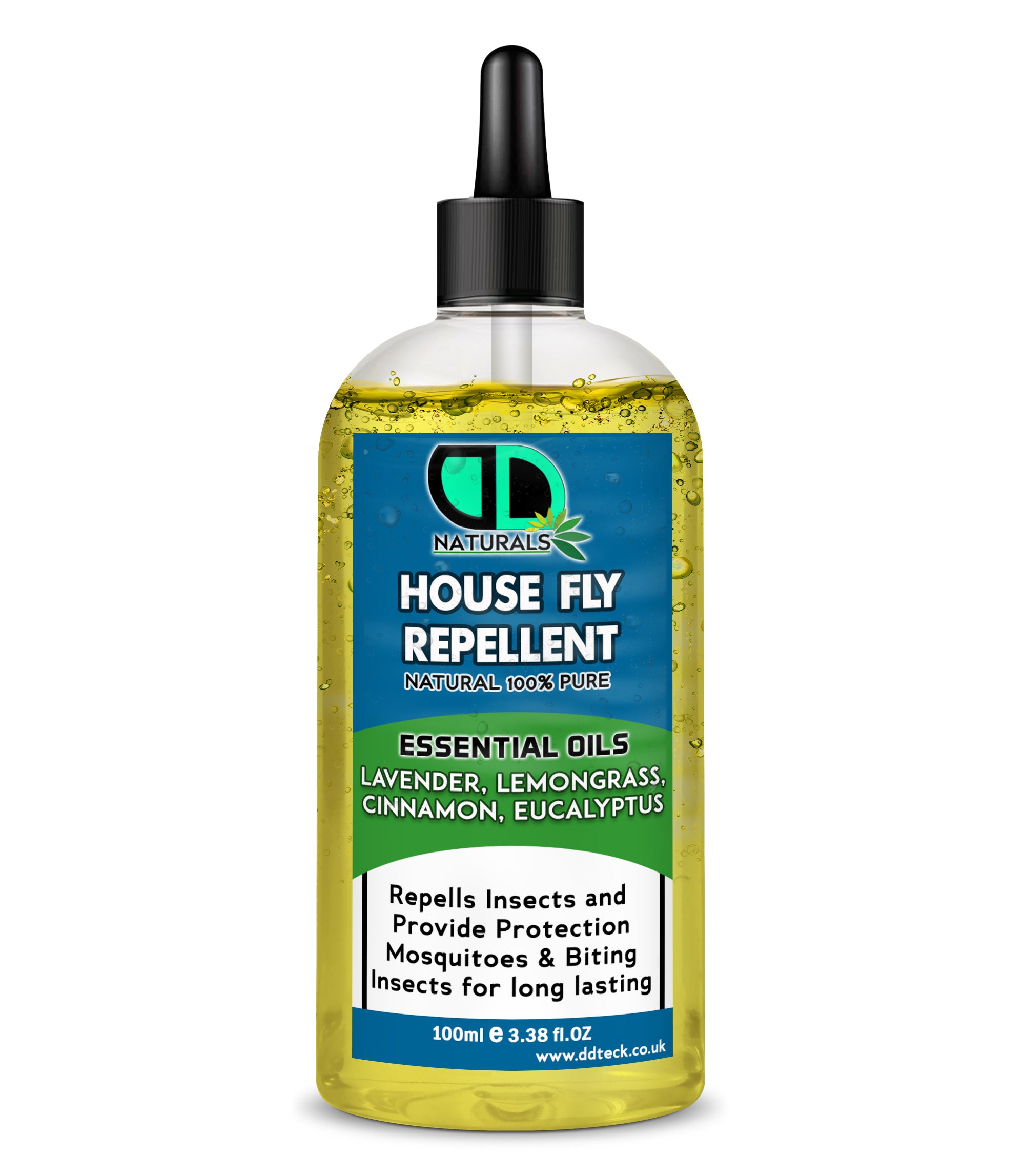 House Fly Repellent Oil – Natural Essential Oil Fly &Insect Protection with Lavender, Lemongrass, Eucalyptus &amp; Cinnamon