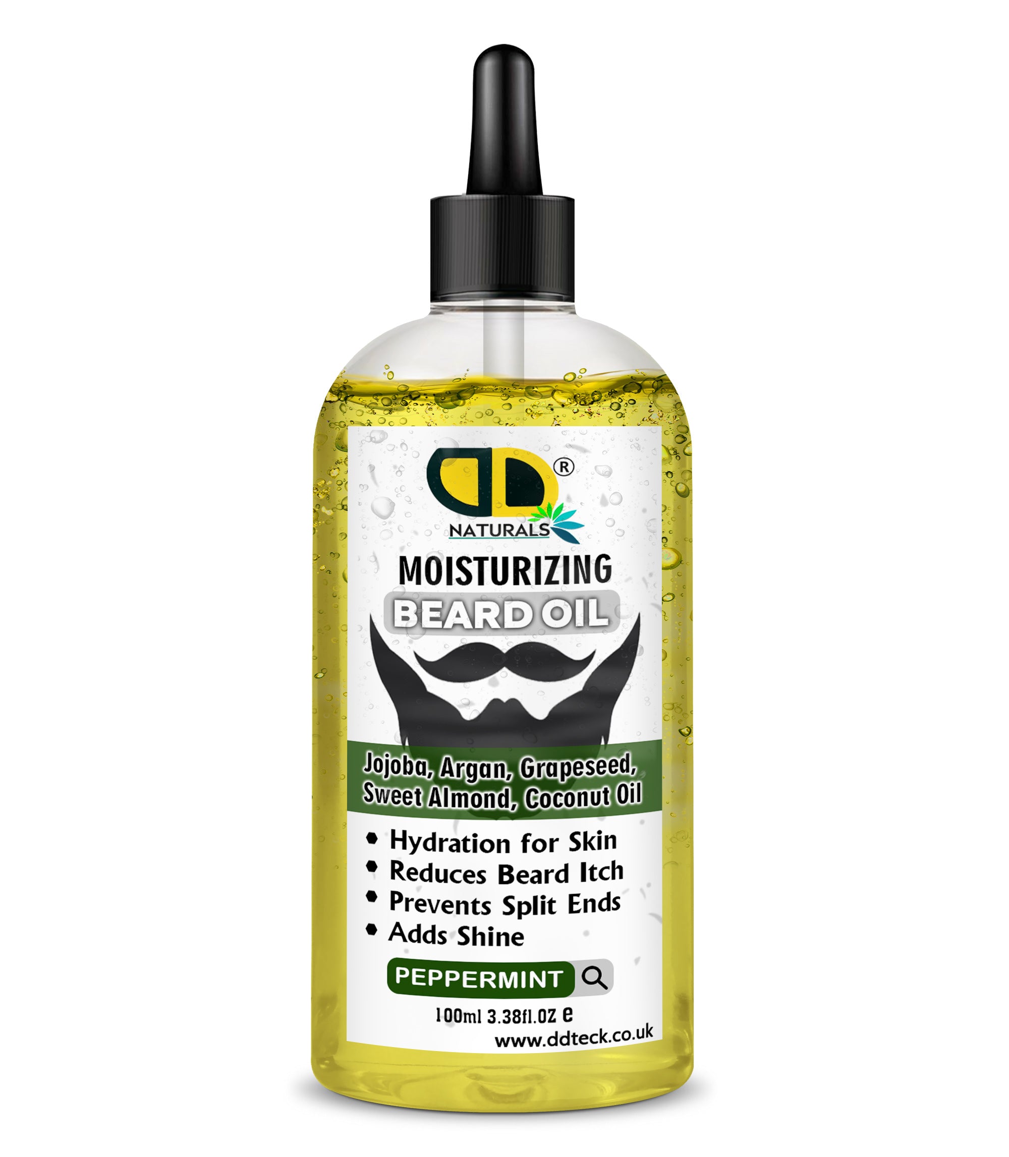 Moisturizing Peppermint Beard Oil - Premium Blend with Jojoba, Argan & Coconut Oil
