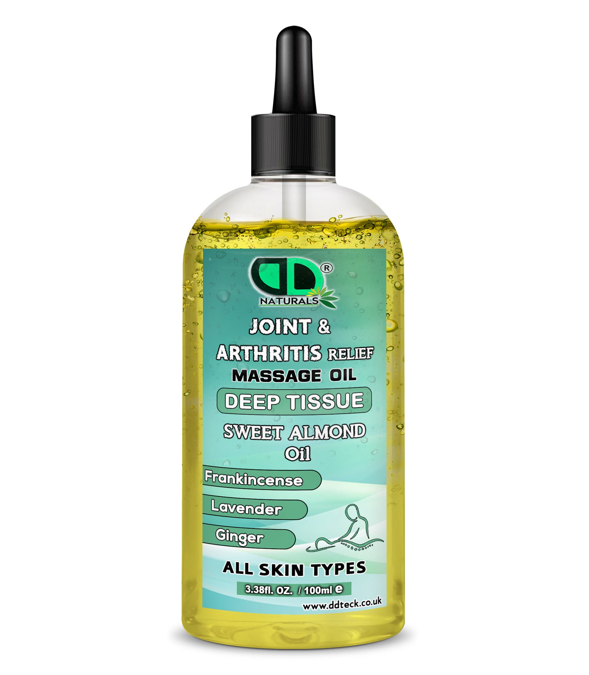 Joint & Arthritis Relief Deep Tissue Massage Oil with Frankincense, Lavender, & Ginger