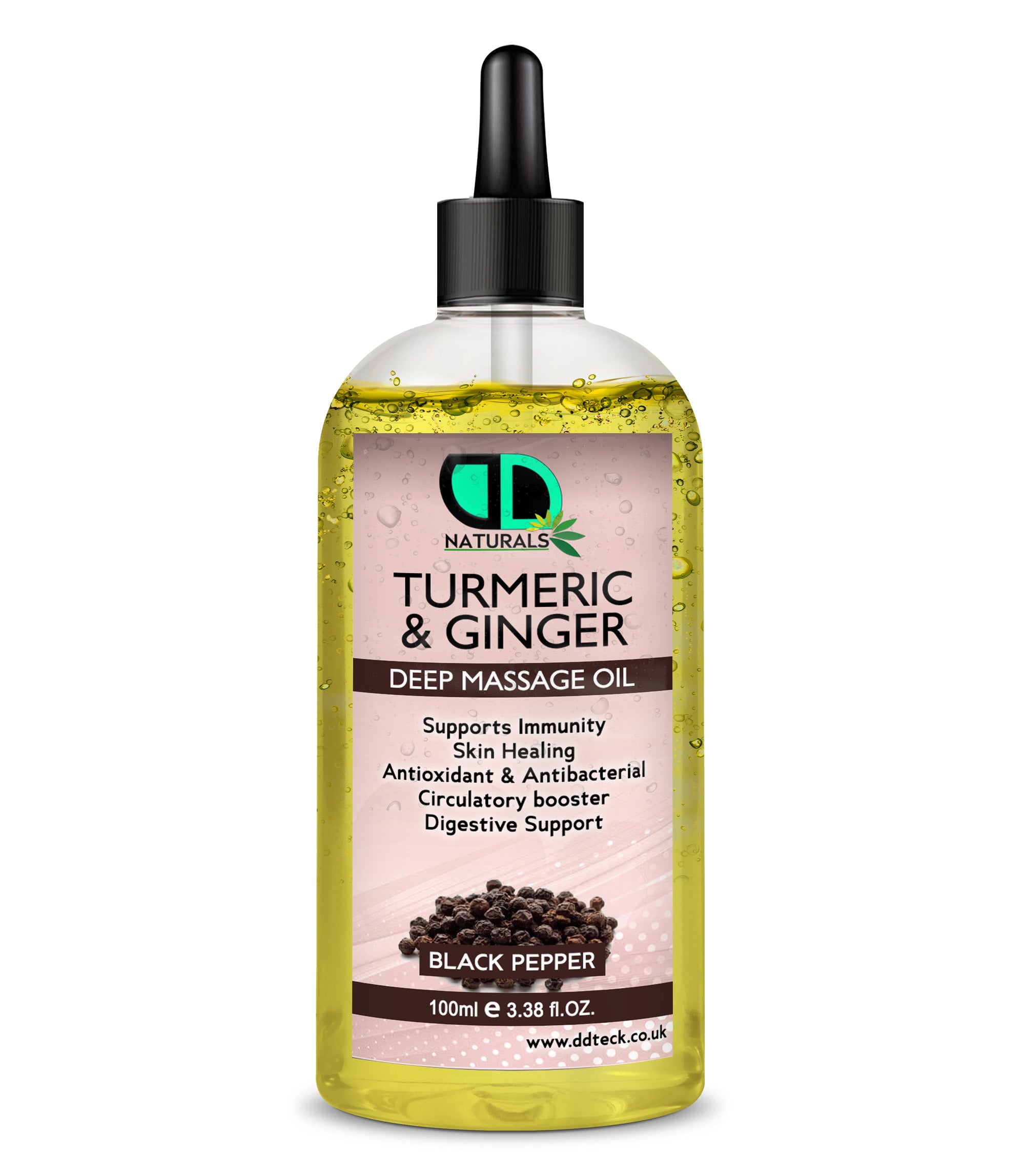 Turmeric & Ginger Deep Massage Oil – Anti-Inflammatory & Immune Support Black Pepper