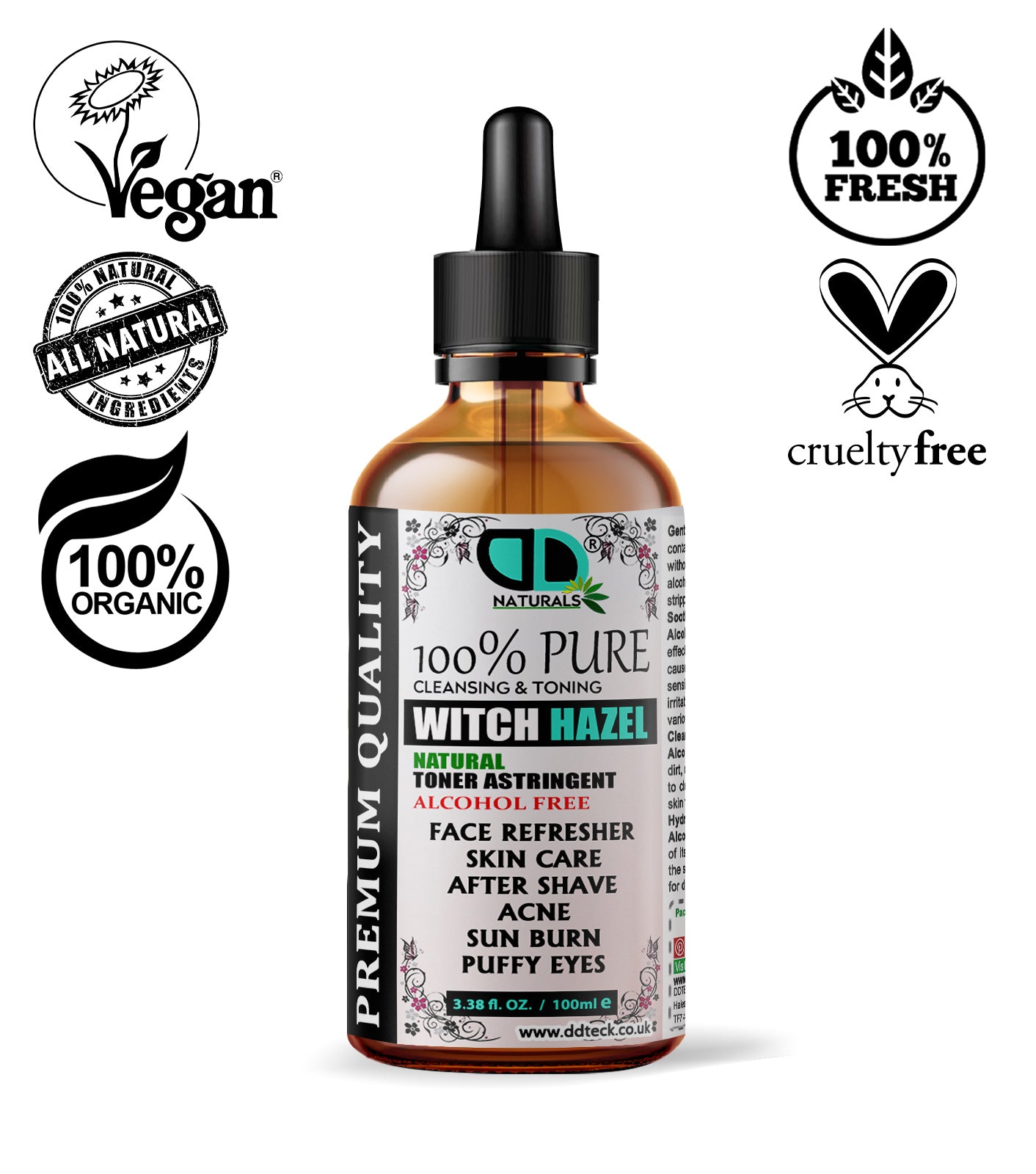 Witch Hazel Alcohol-Free Toner | Gentle, Natural Skin Toning for Sensitive & Acne-Prone Skin