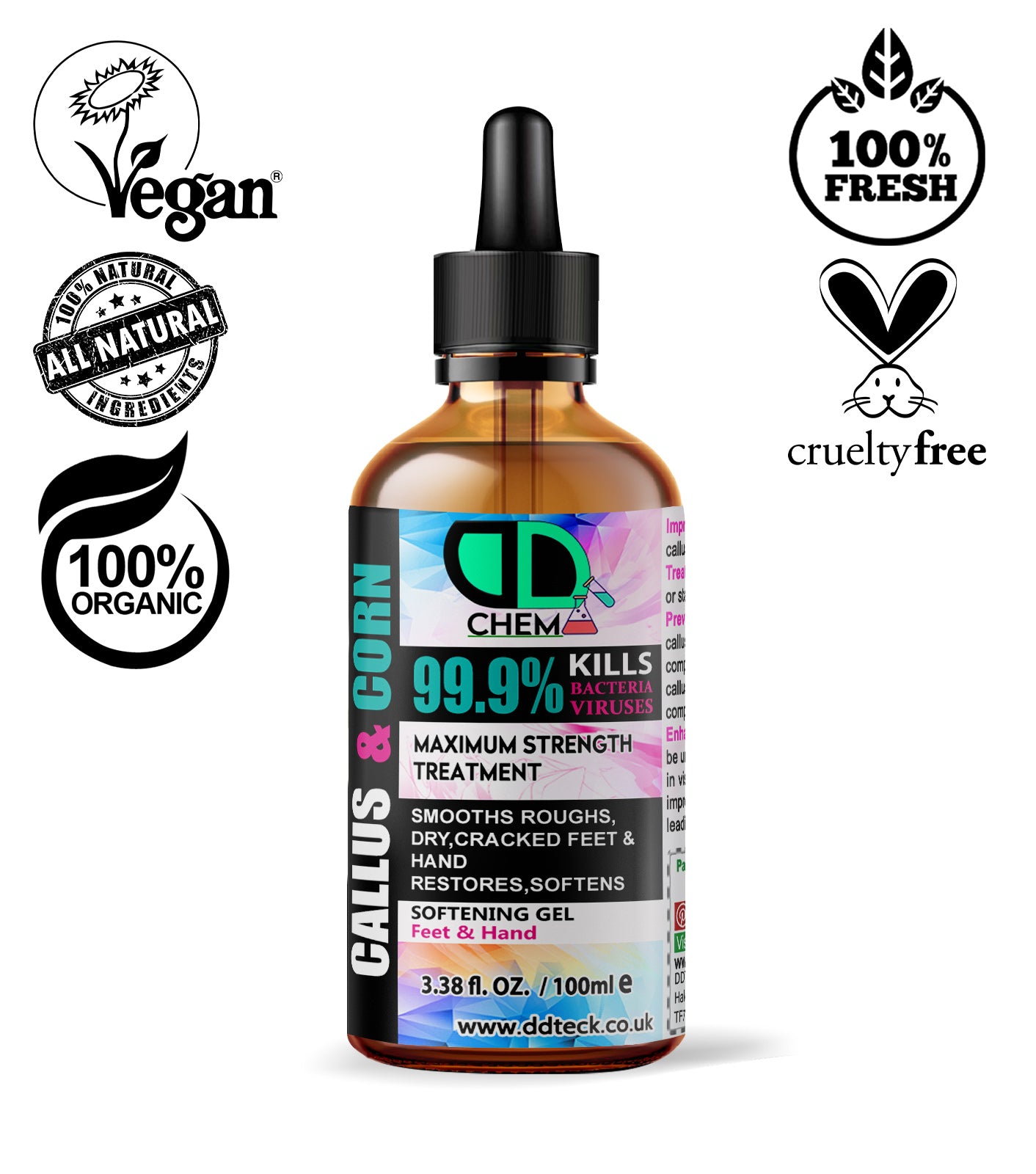 Callus & Corn Maximum Strength Treatment – Softening Gel for Feet & Hands