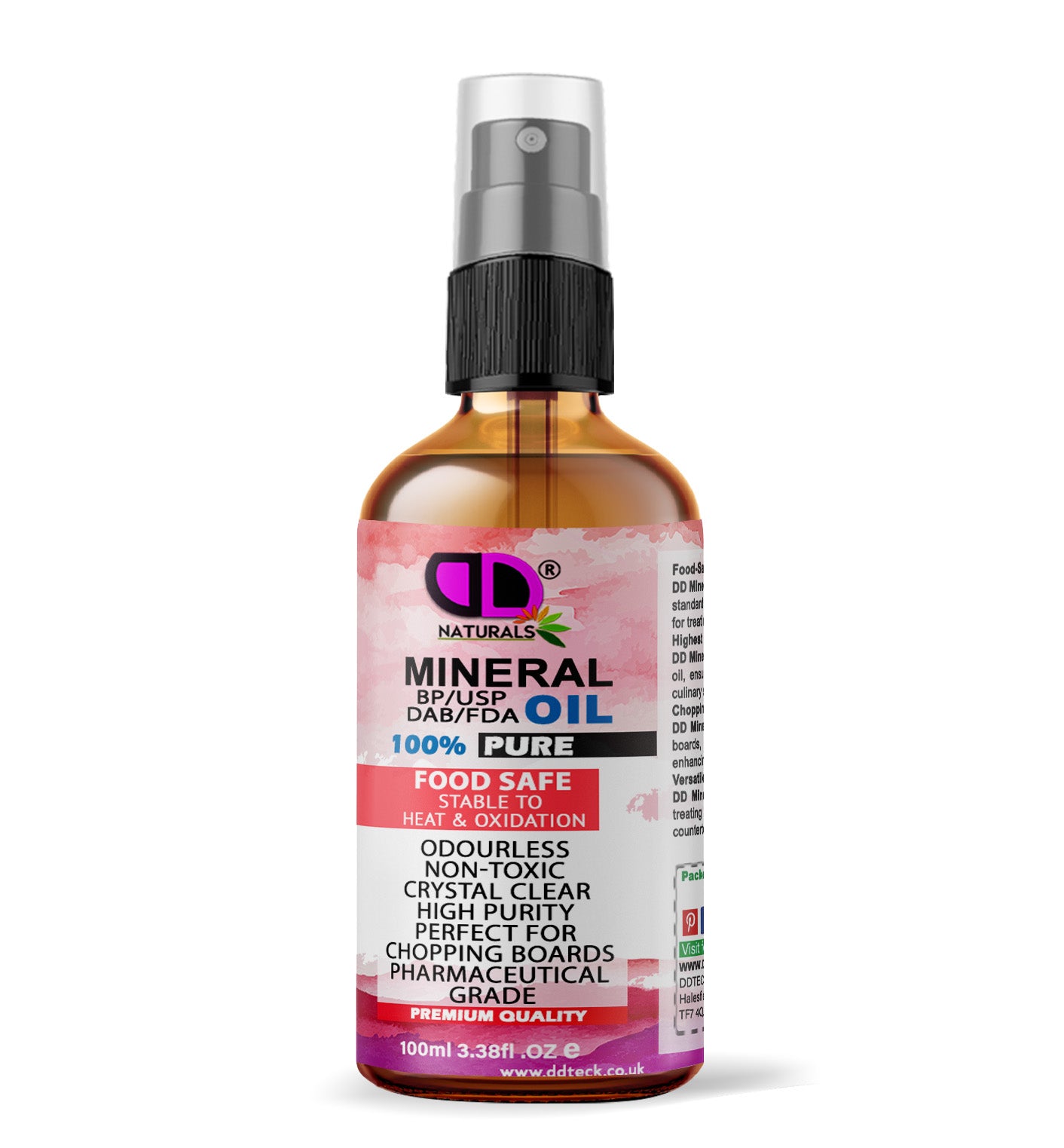 Mineral Oil BP/USP – Food Safe, Multi-Purpose Mineral Oil for Chopping Board, Wood, Leather, Skin, Hair & Household Care