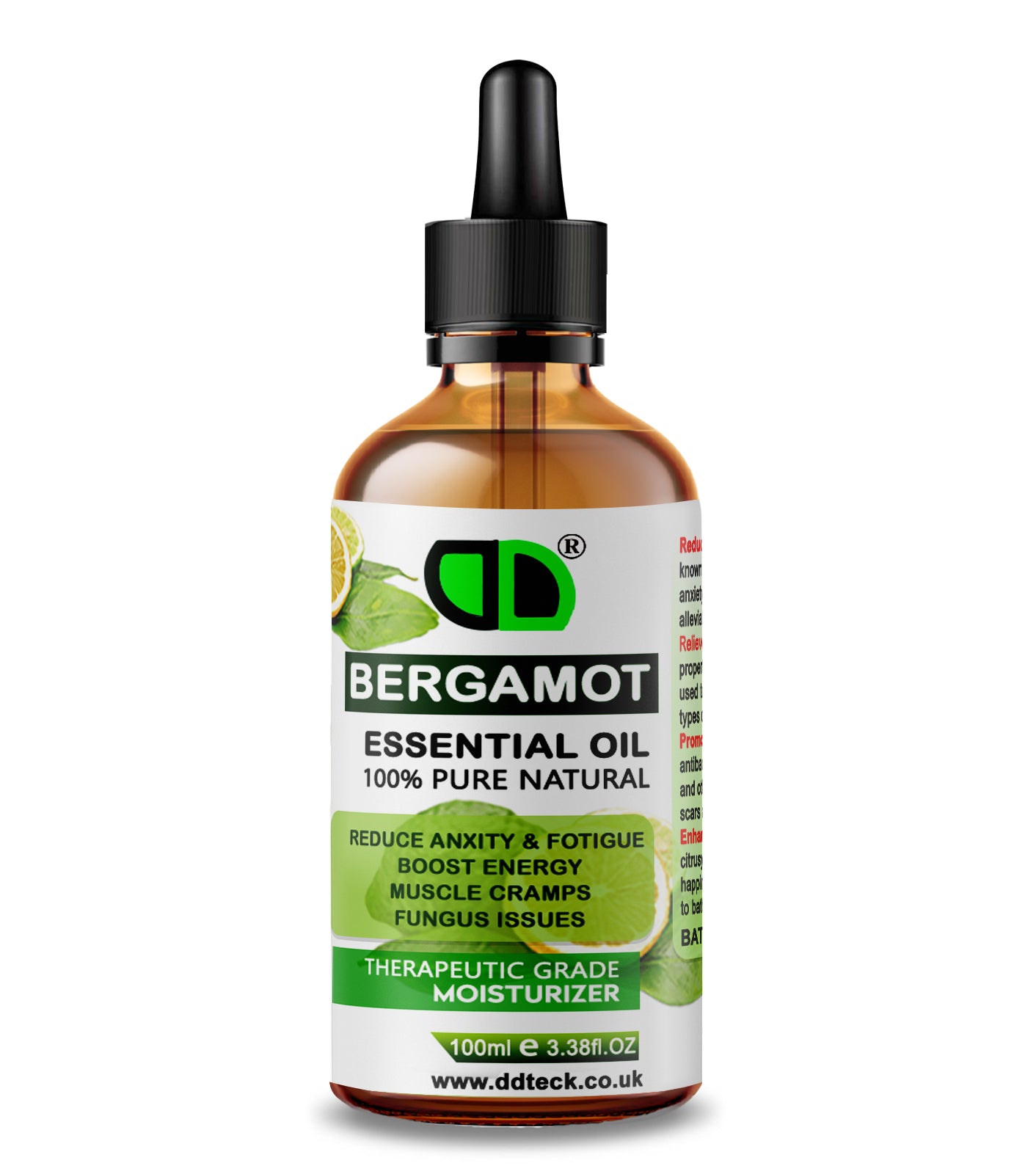 Bergamot Essential Oil | Energy Booster & Muscle Relief Moisturizer