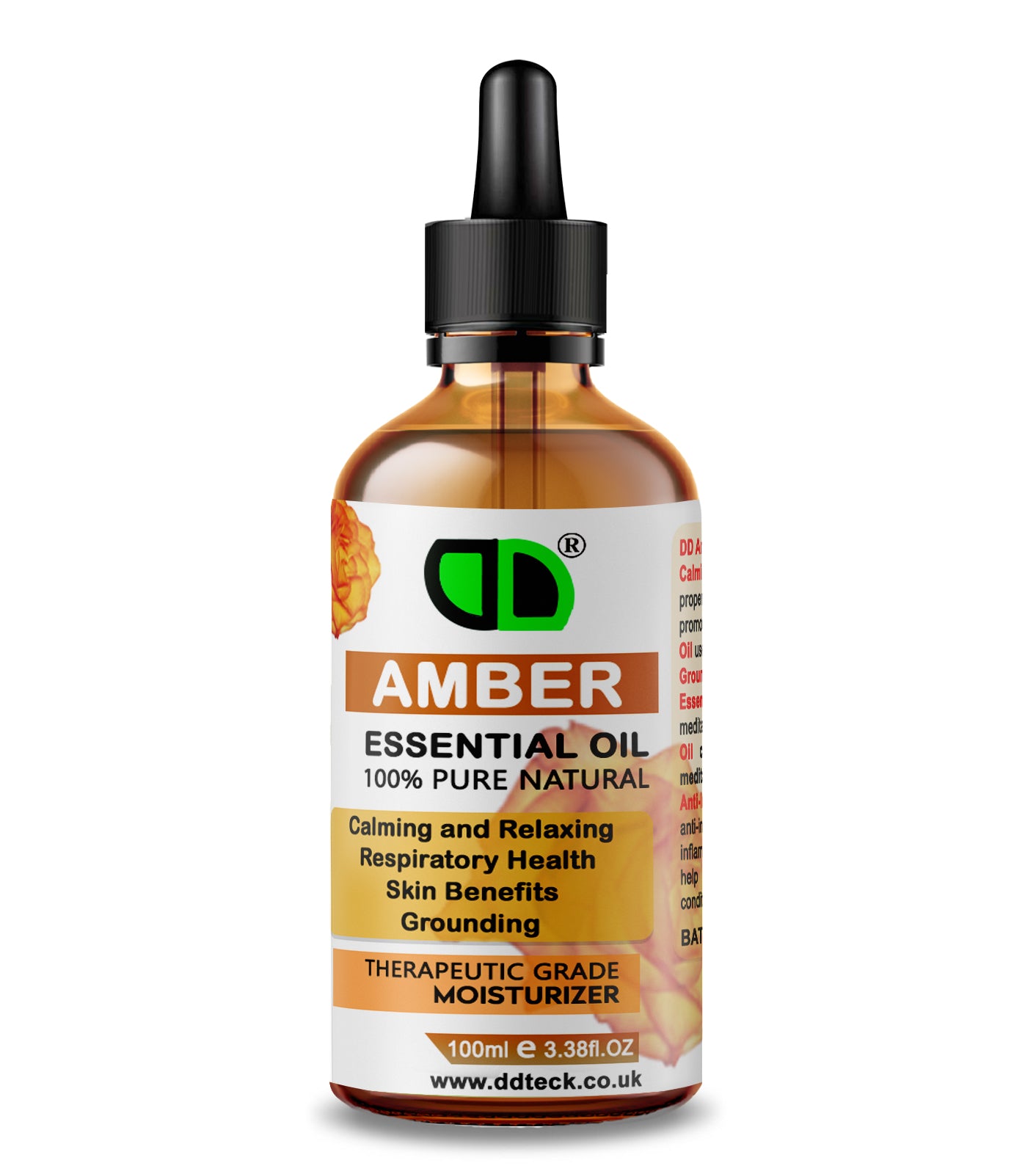 100% Pure Natural Amber Essential Oil – Therapeutic Grade Moisturizer