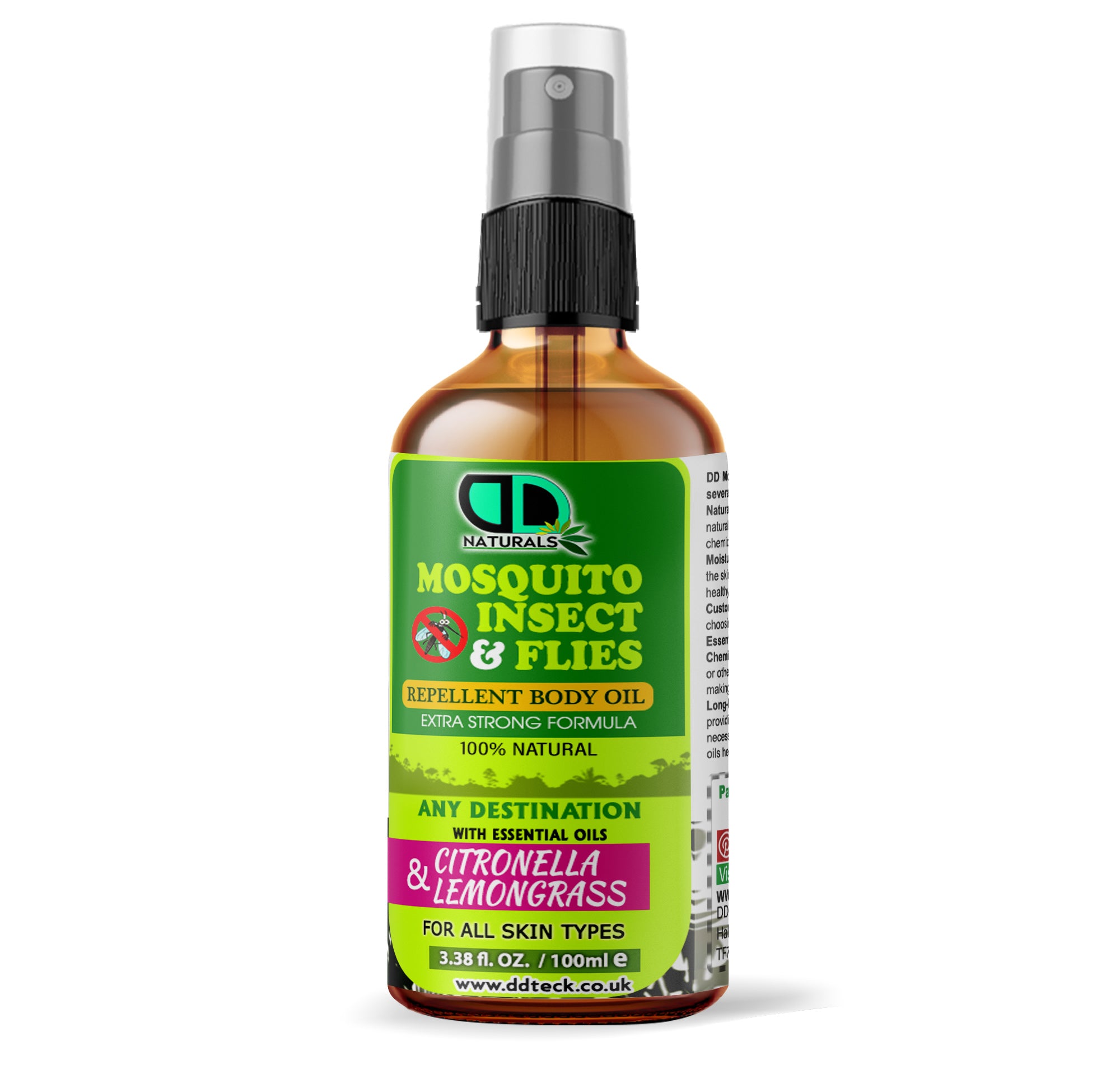 Insect Repellent with Lemongrass & Citronella | Natural, Skin-Friendly Protection from Mosquitoes & Biting Insects