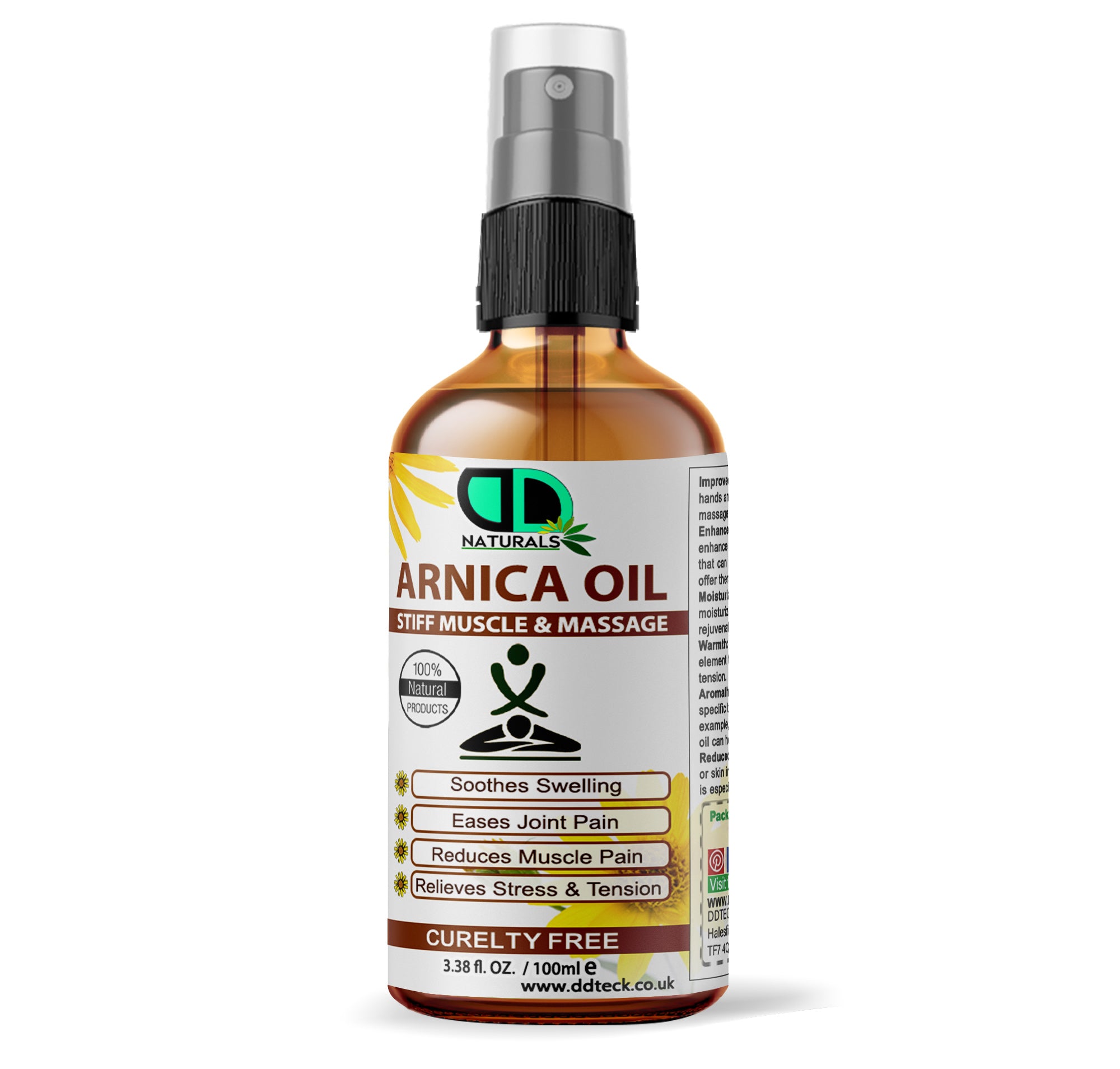 Arnica Massage Oil – Natural Botanical Oil for Relaxation, Muscle Comfort & Daily Body Care