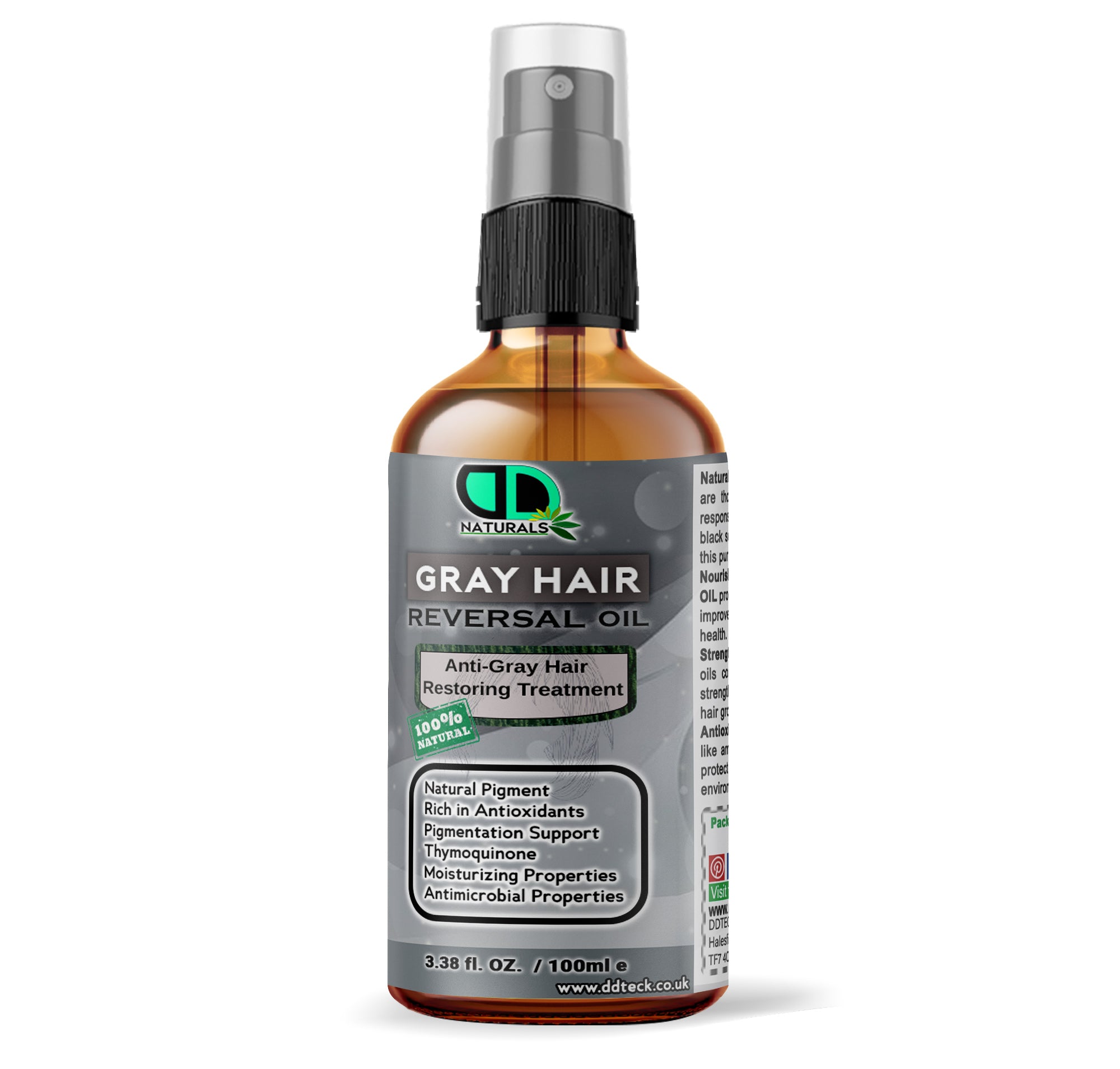 Grey Hair Reversal Oil – Natural Anti Grey Hair Treatment with Thymoquinone & Antioxidants