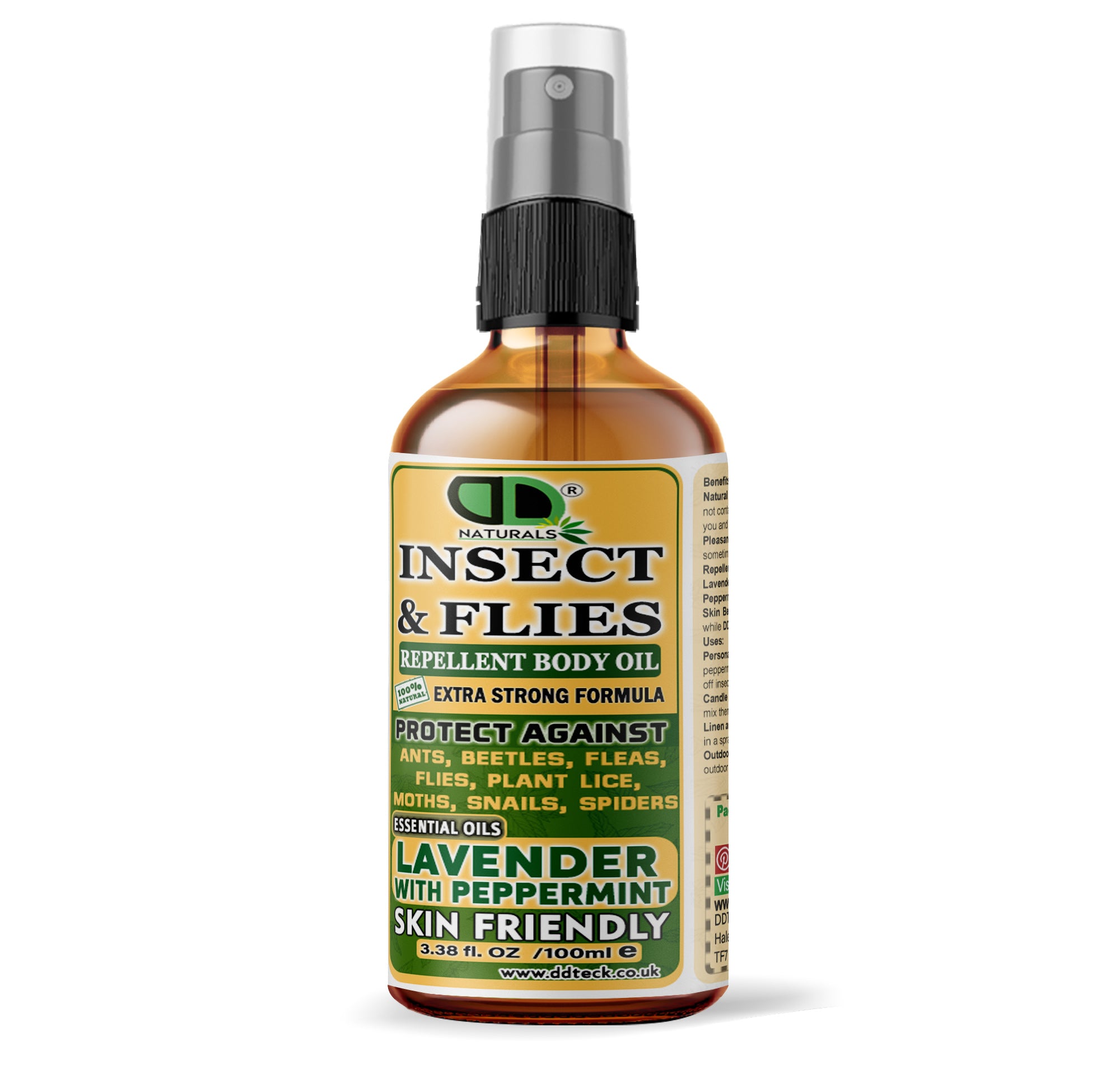 Natural Insect Repellent with Lavender & Peppermint Essential Oils | Chemical-Free Mosquito & Bug Protection