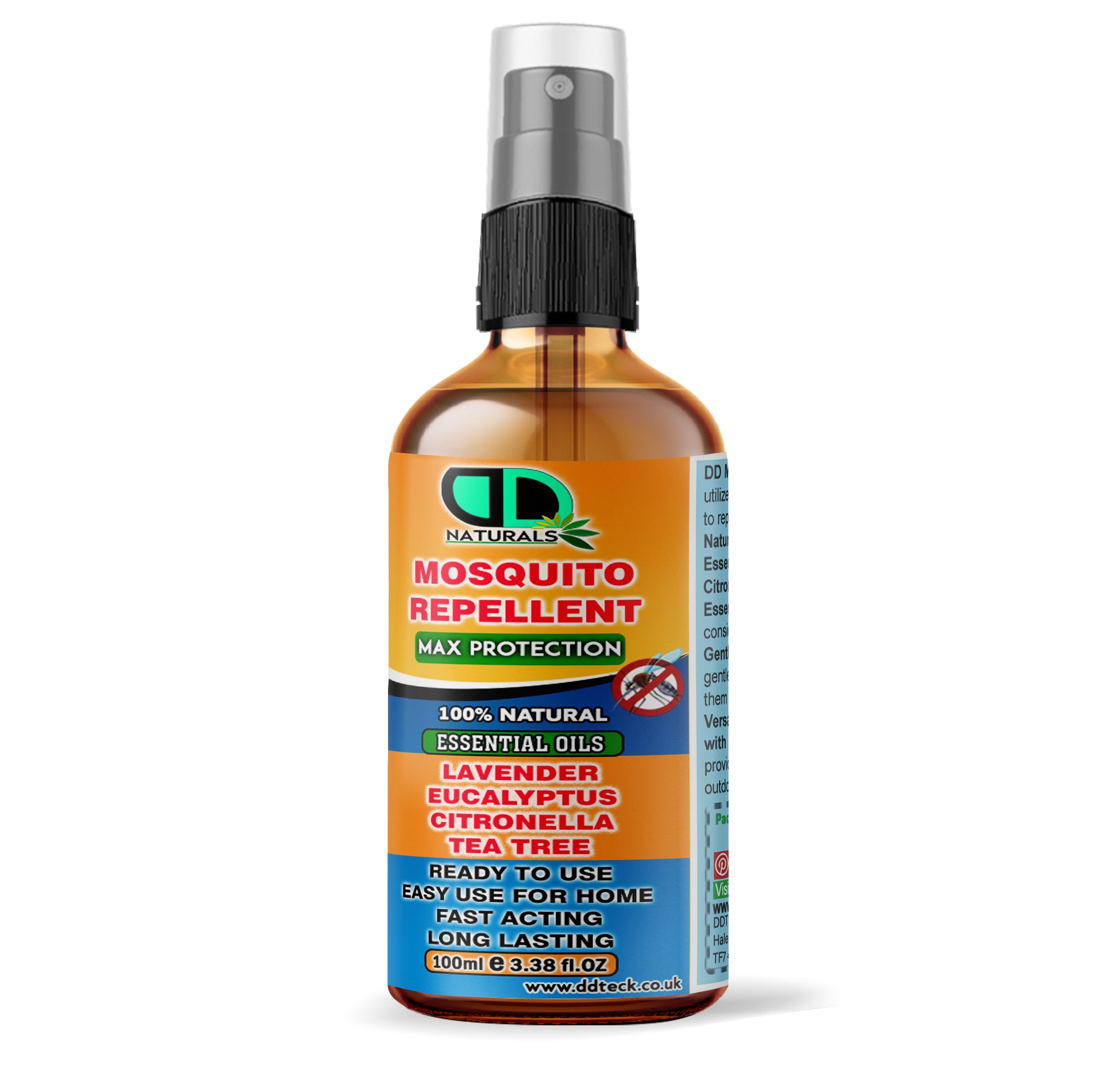 Mosquito Repellent Diffuser Oil | Natural Essential Oil Blend with Lavender, Eucalyptus, Citronella & Tea Tree