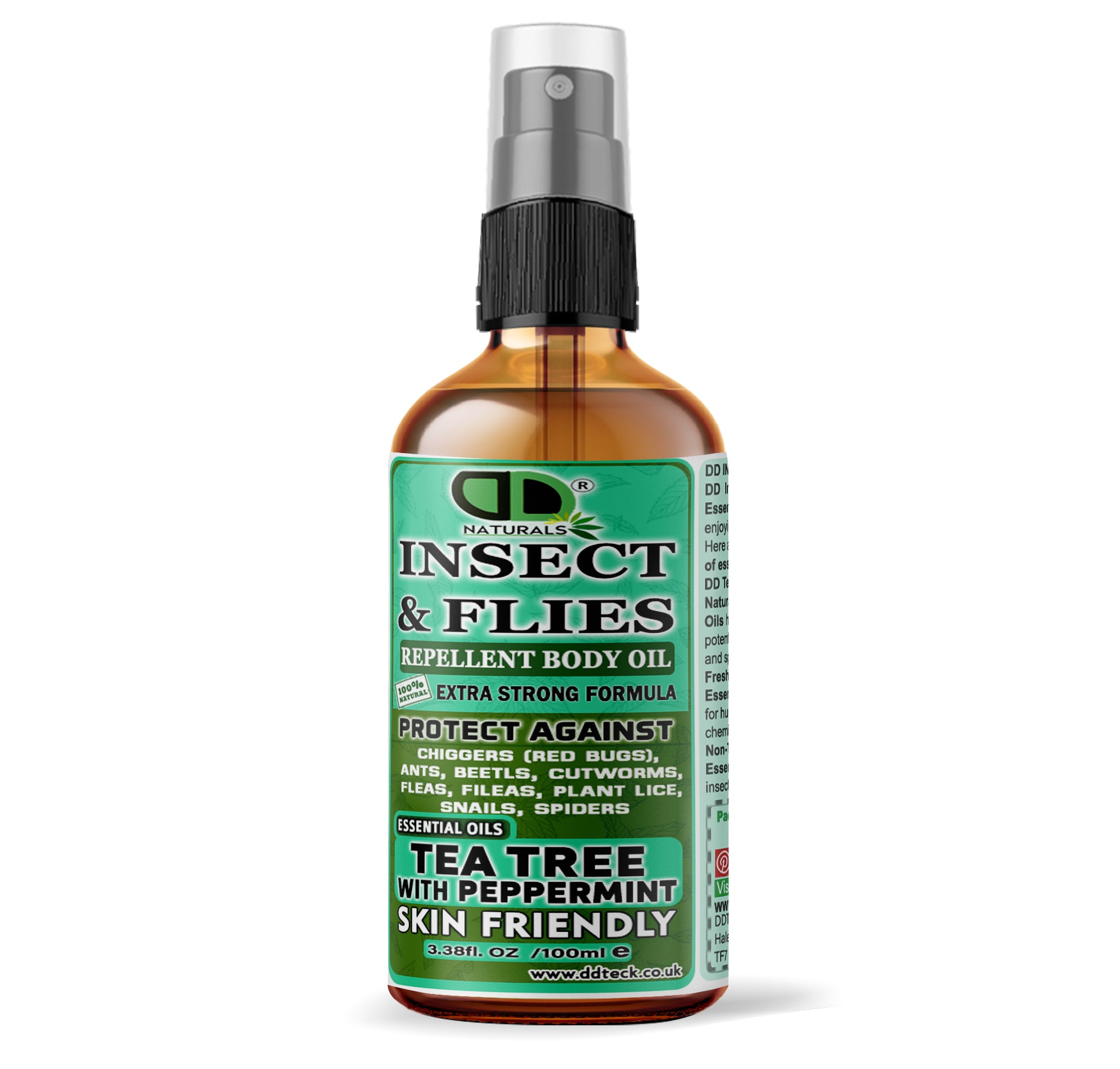 Natural Insect Repellent Spray with Tea Tree & Peppermint Essential Oils | Non-Toxic Mosquito, Fly, Tick & Flea Protection