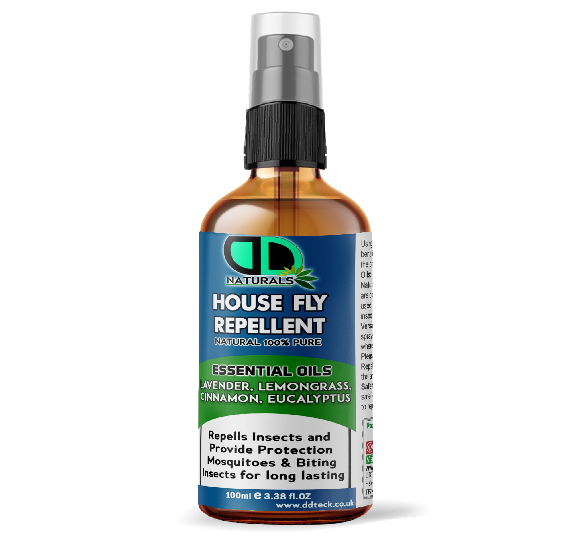 House Fly Repellent Oil – Natural Essential Oil Fly &Insect Protection with Lavender, Lemongrass, Eucalyptus &amp; Cinnamon