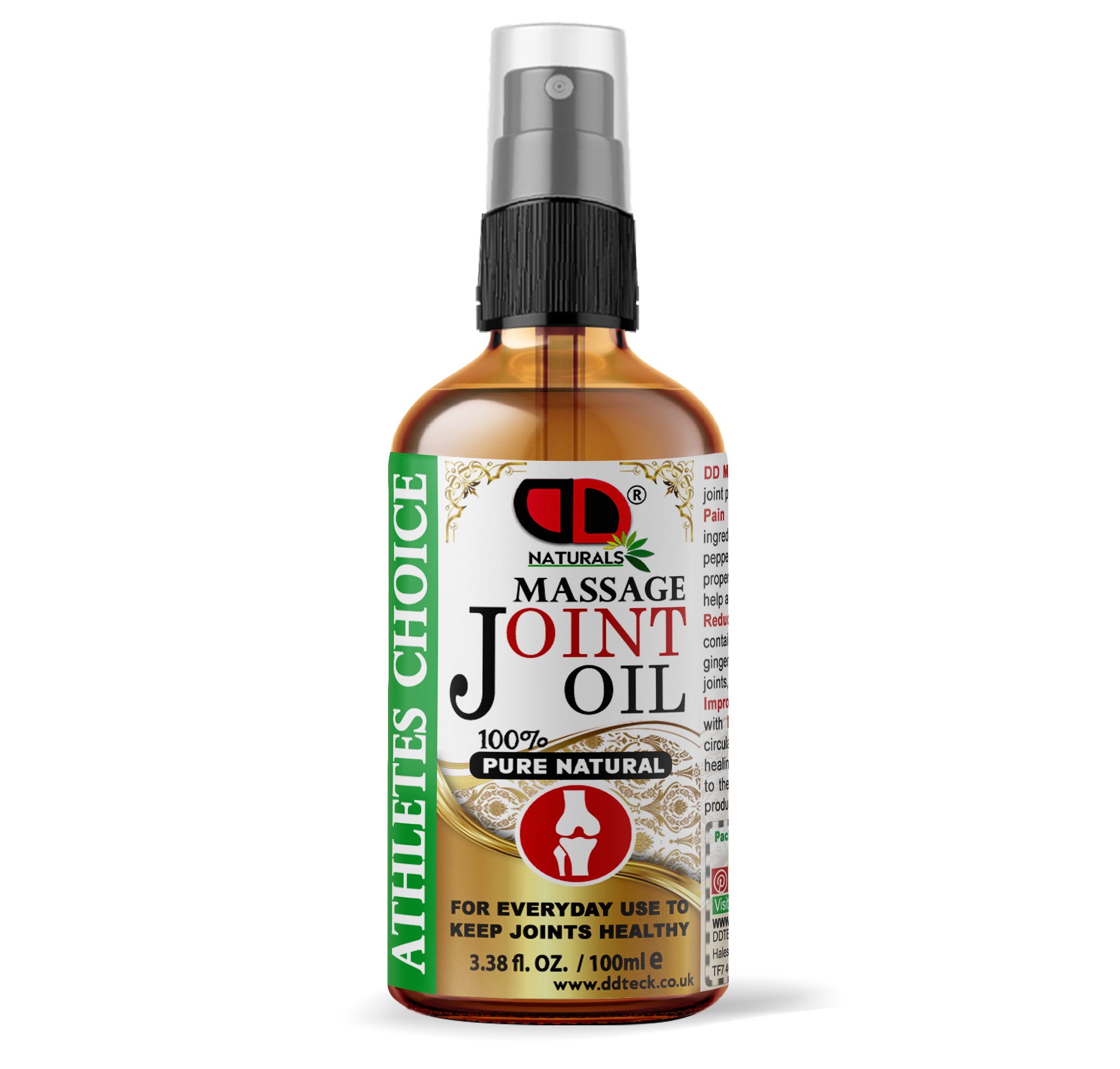 100% Pure Natural Joint Massage Oil - Athletes Choice for Healthy Joints