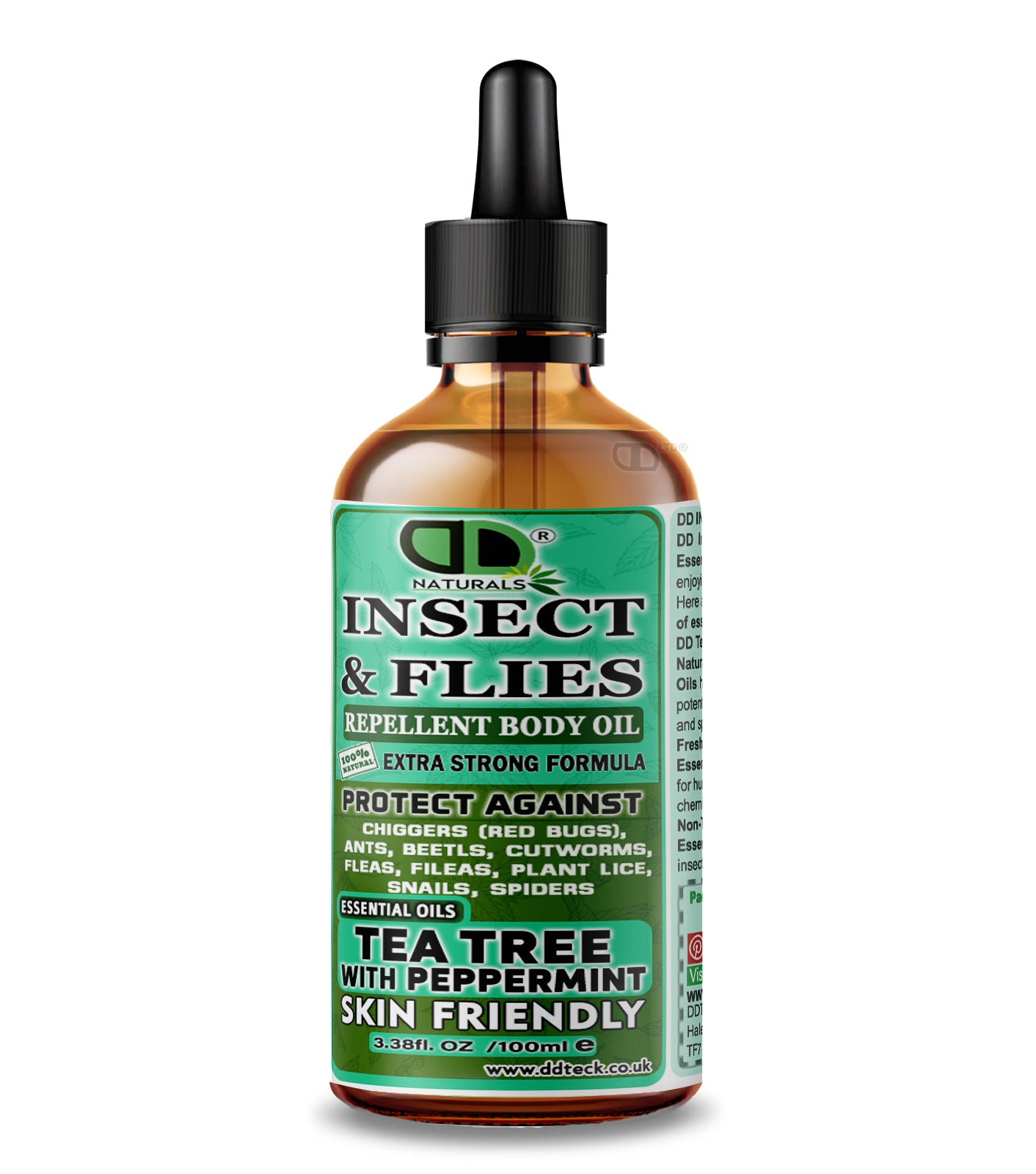 Natural Insect Repellent Spray with Tea Tree & Peppermint Essential Oils | Non-Toxic Mosquito, Fly, Tick & Flea Protection
