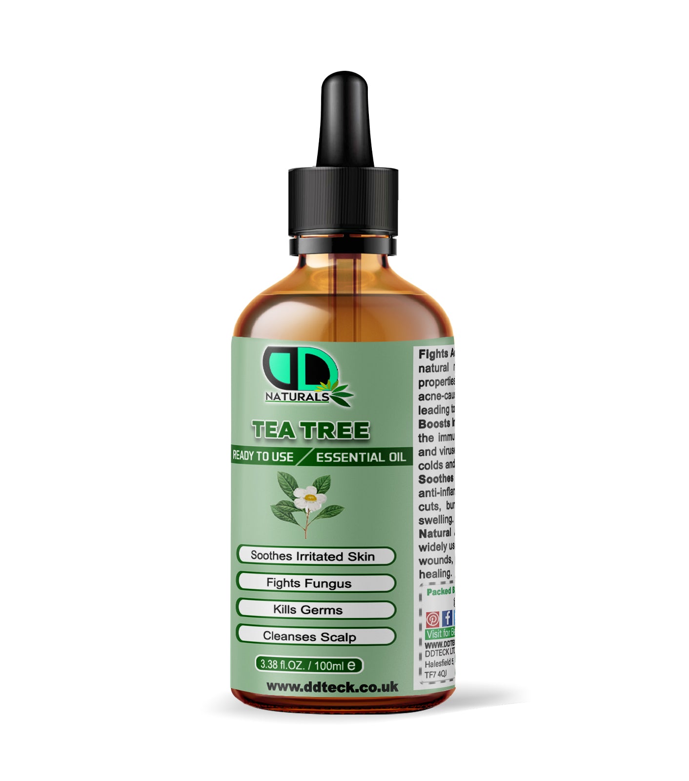 Tea Tree Essential Oil | Ready to Use | Natural Antiseptic, Skin, Scalp & Aromatherapy Oil