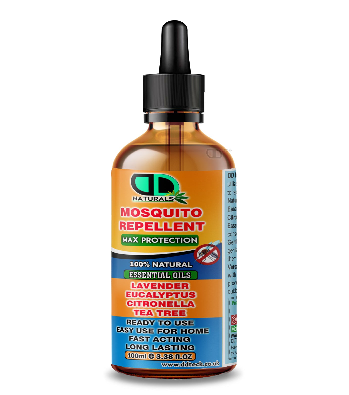 Mosquito Repellent Diffuser Oil | Natural Essential Oil Blend with Lavender, Eucalyptus, Citronella & Tea Tree