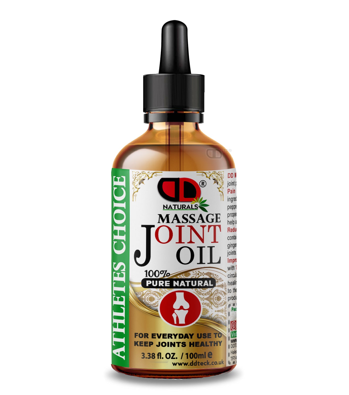 100% Pure Natural Joint Massage Oil - Athletes Choice for Healthy Joints