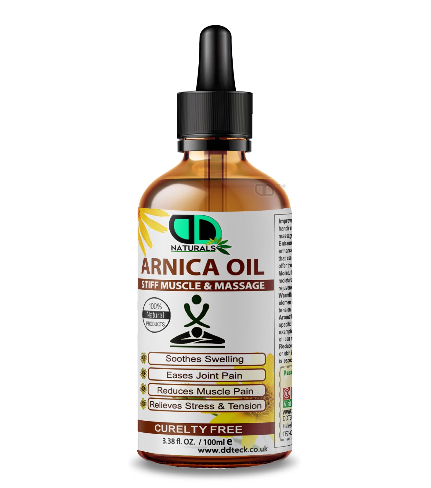 Arnica Massage Oil – Natural Botanical Oil for Relaxation, Muscle Comfort & Daily Body Care