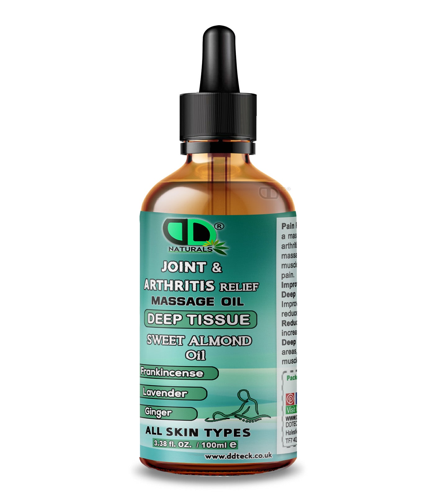 Joint & Arthritis Relief Deep Tissue Massage Oil with Frankincense, Lavender, & Ginger