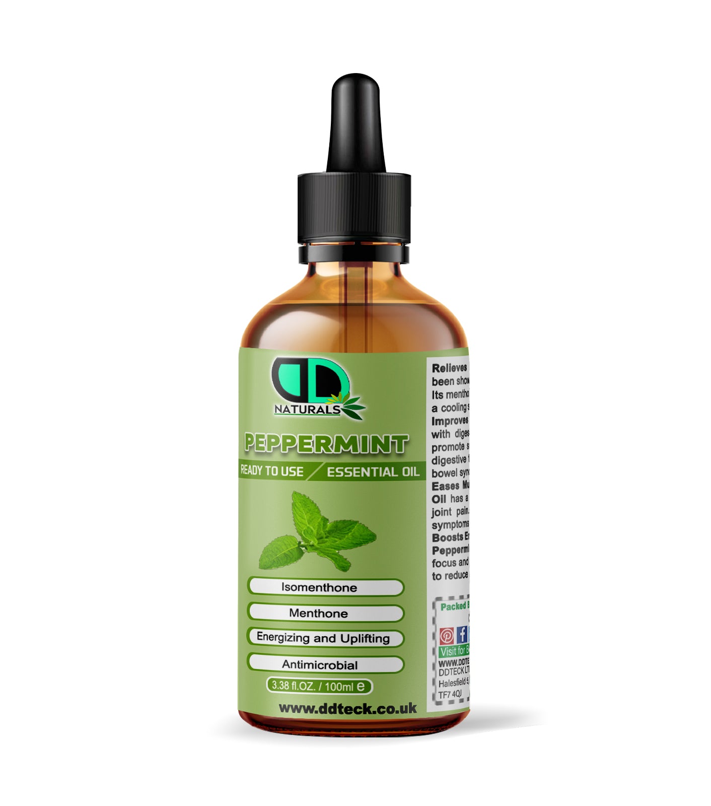 Peppermint Essential Oil - Ready to Use Energizing & Uplifting Formula