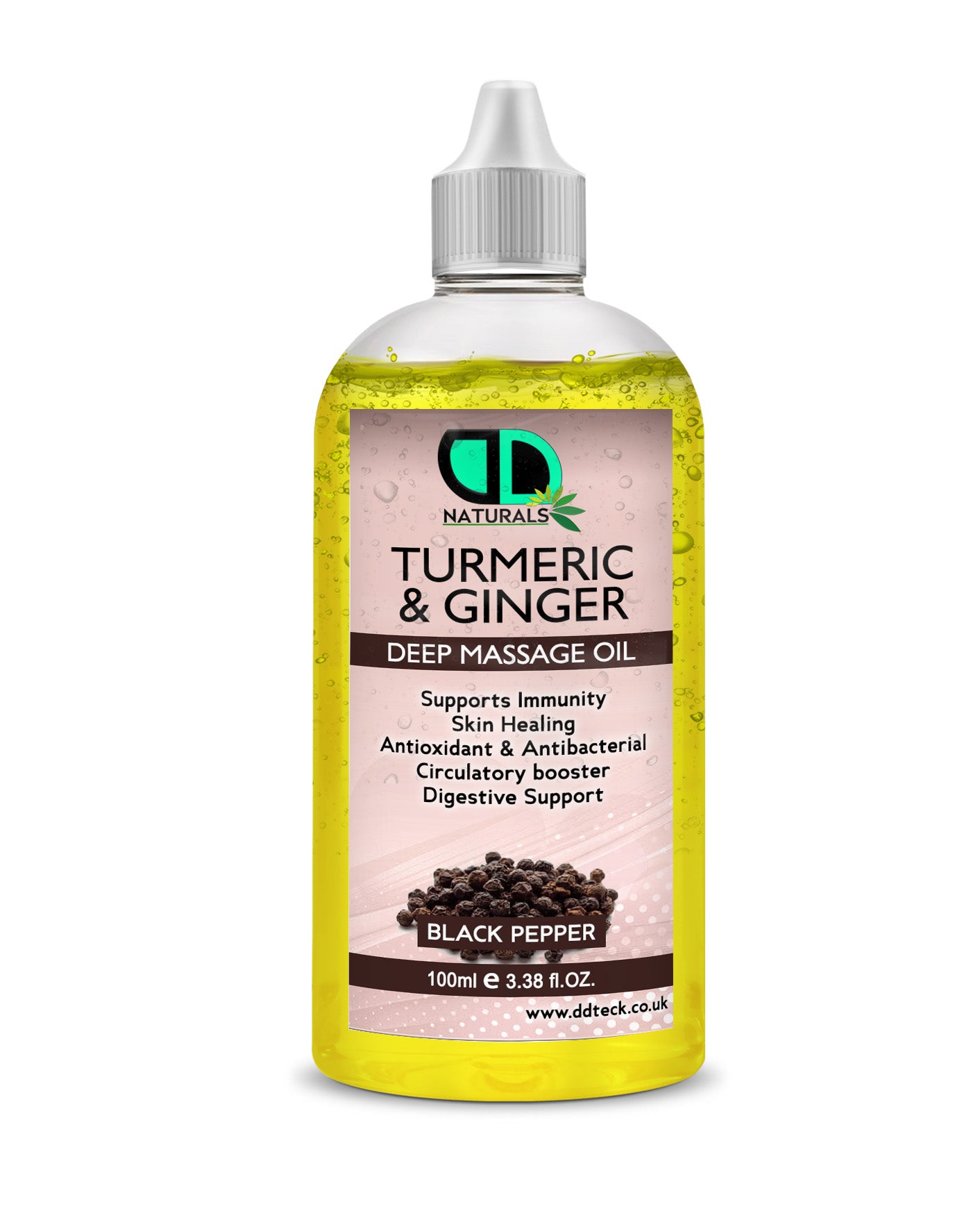 Turmeric & Ginger Deep Massage Oil – Anti-Inflammatory & Immune Support Black Pepper