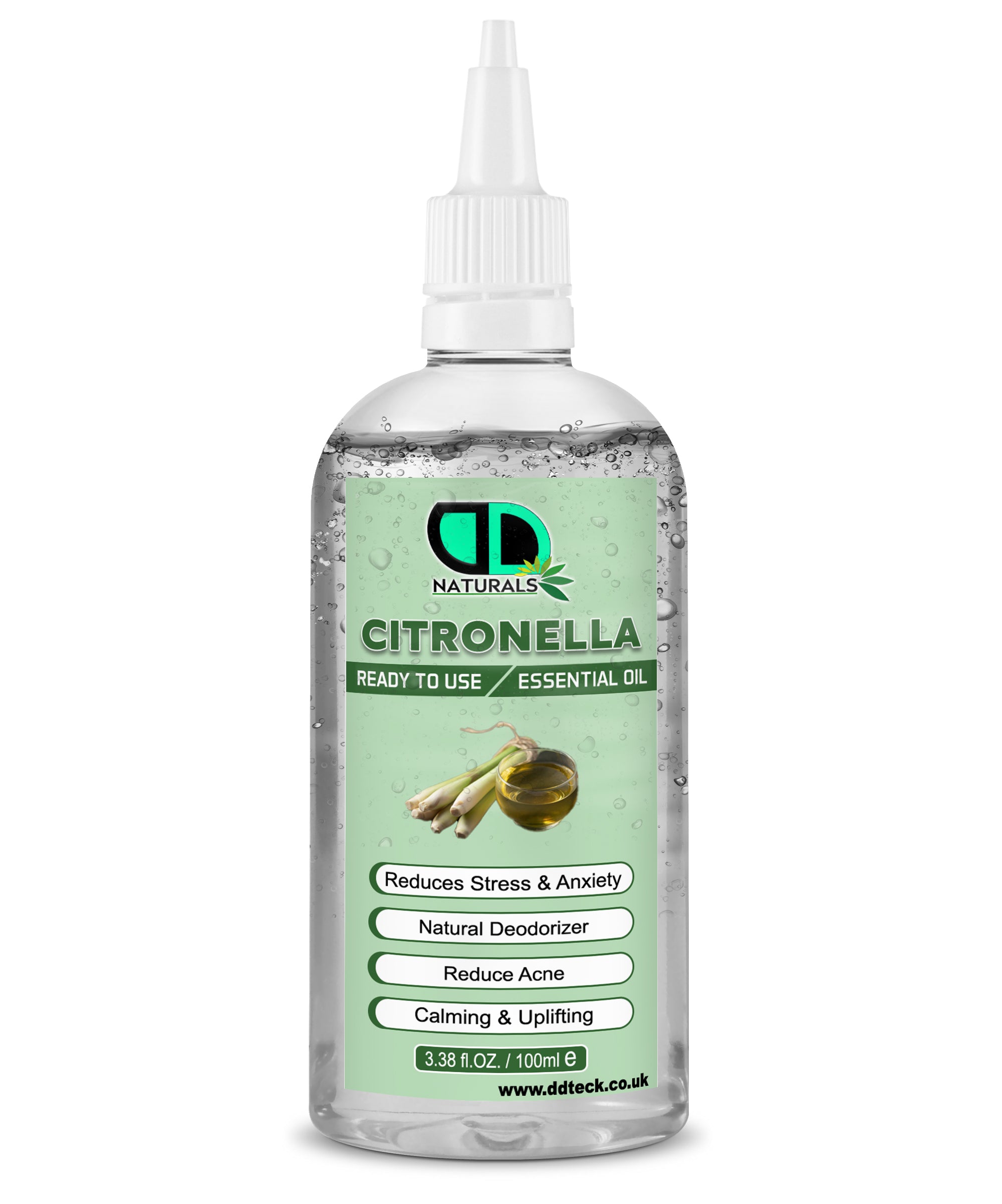 100% Pure Citronella Essential Oil – Natural Deodorizer & Stress Relief