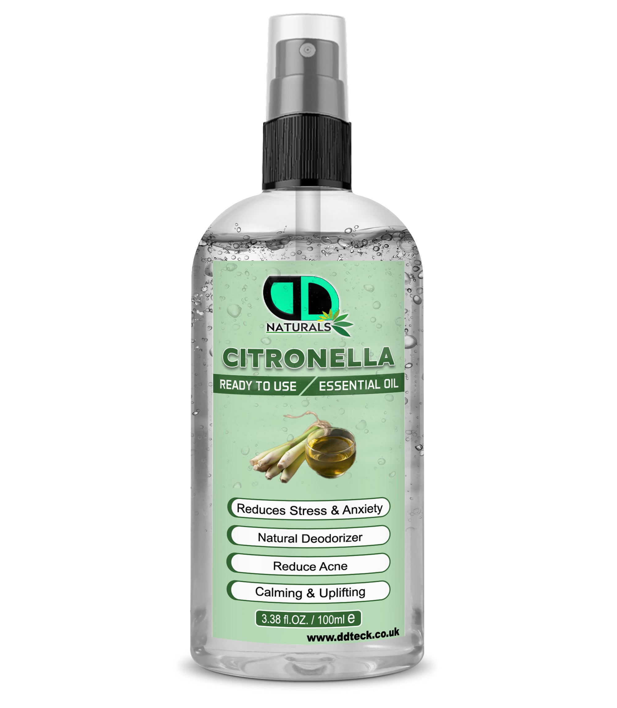 100% Pure Citronella Essential Oil – Natural Deodorizer & Stress Relief