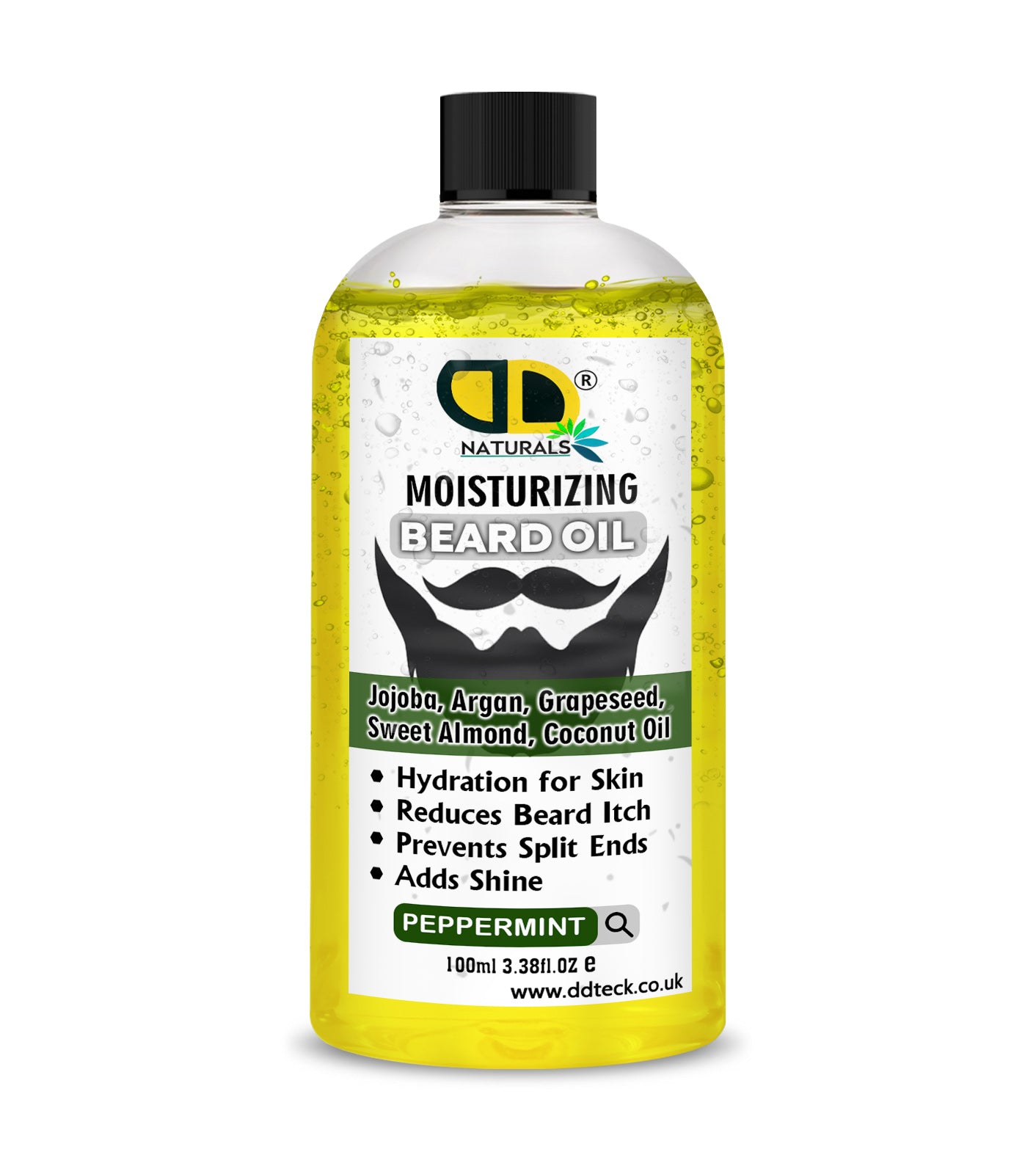 Moisturizing Peppermint Beard Oil - Premium Blend with Jojoba, Argan & Coconut Oil