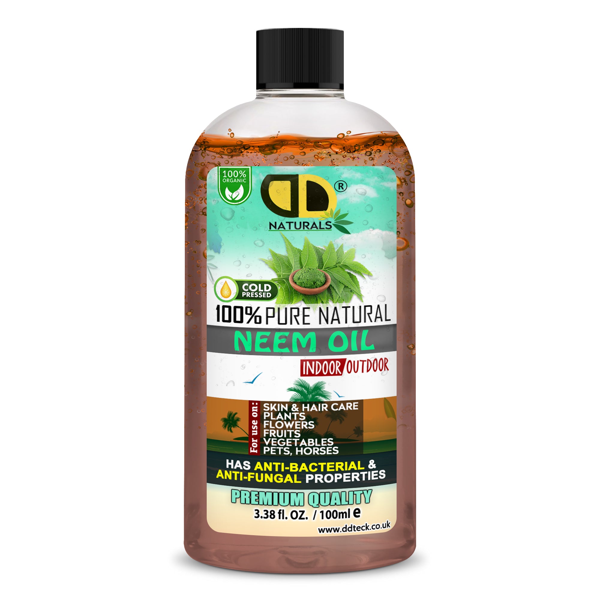 100% Pure Natural Neem Oil – Organic Cold Pressed Indoor & Outdoor Formula