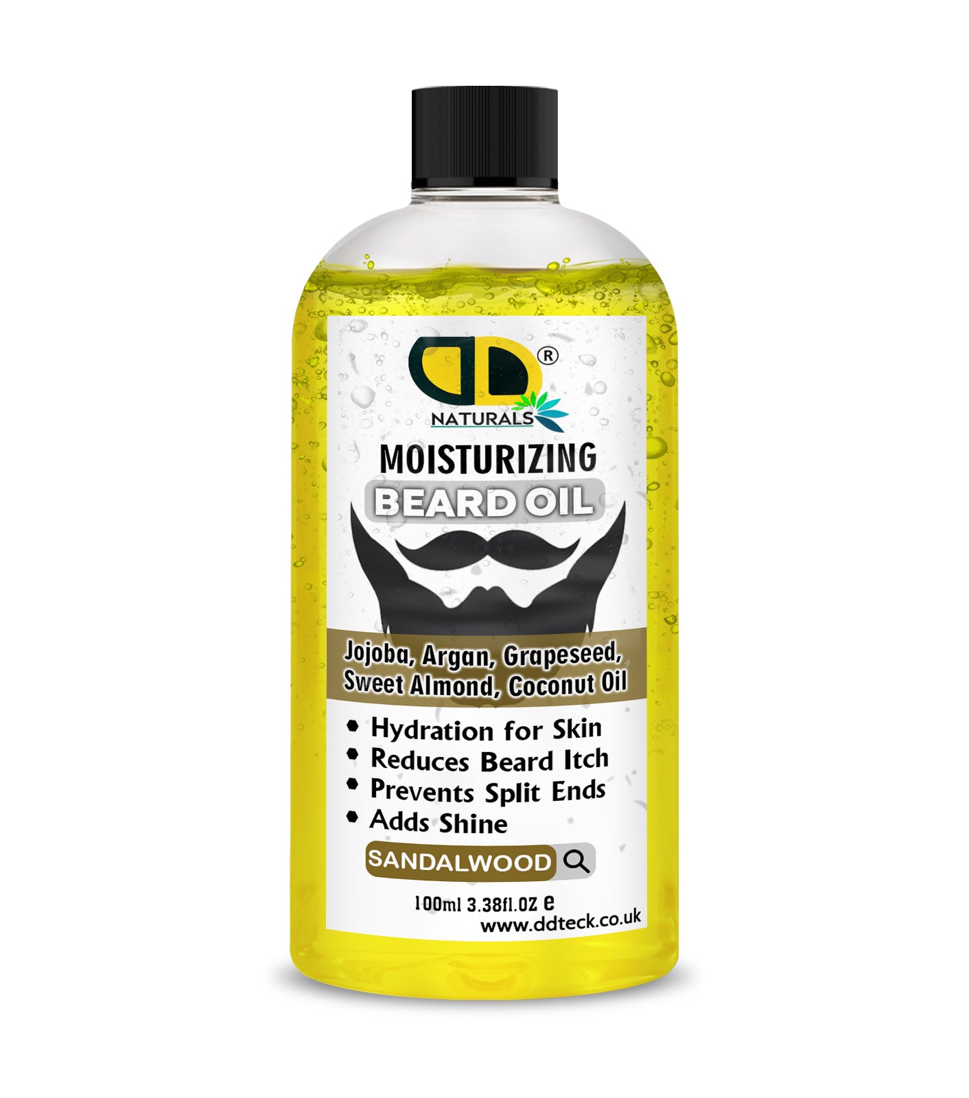Moisturizing Beard Oil with Jojoba, Argan & Coconut Oil – Sandalwood Scent | Hydrating & Anti-Itch Beard Care